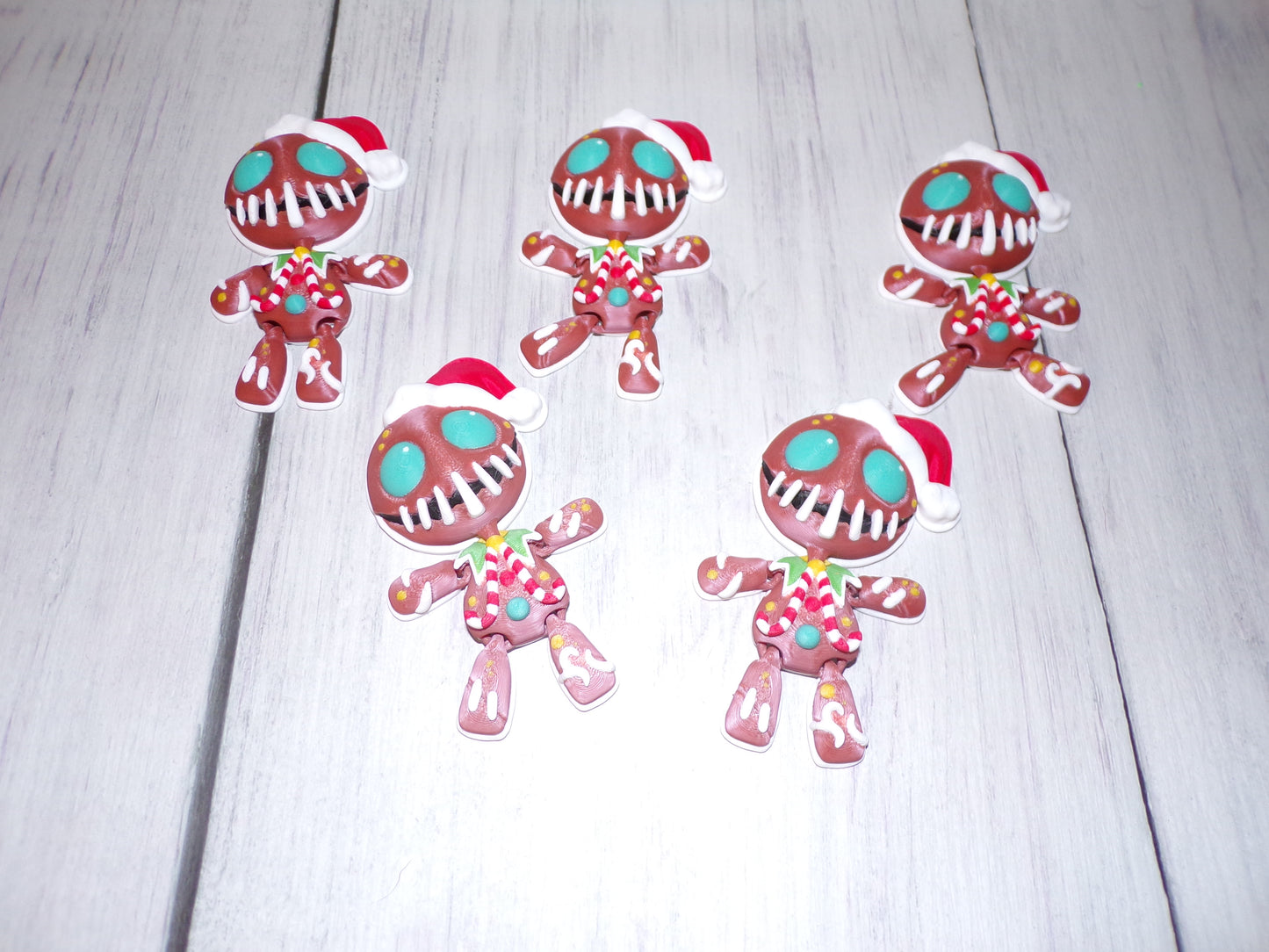 Twisted Gingerbread Man Ornament 3d printed Articulated Figurine - Wonderland 3D Printing 