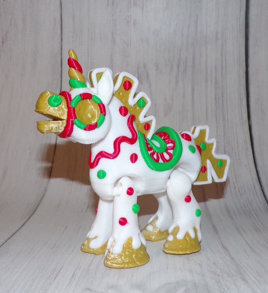 Gingerbread Horse 3d printed Articulated Figurine - Wonderland 3D Printing 