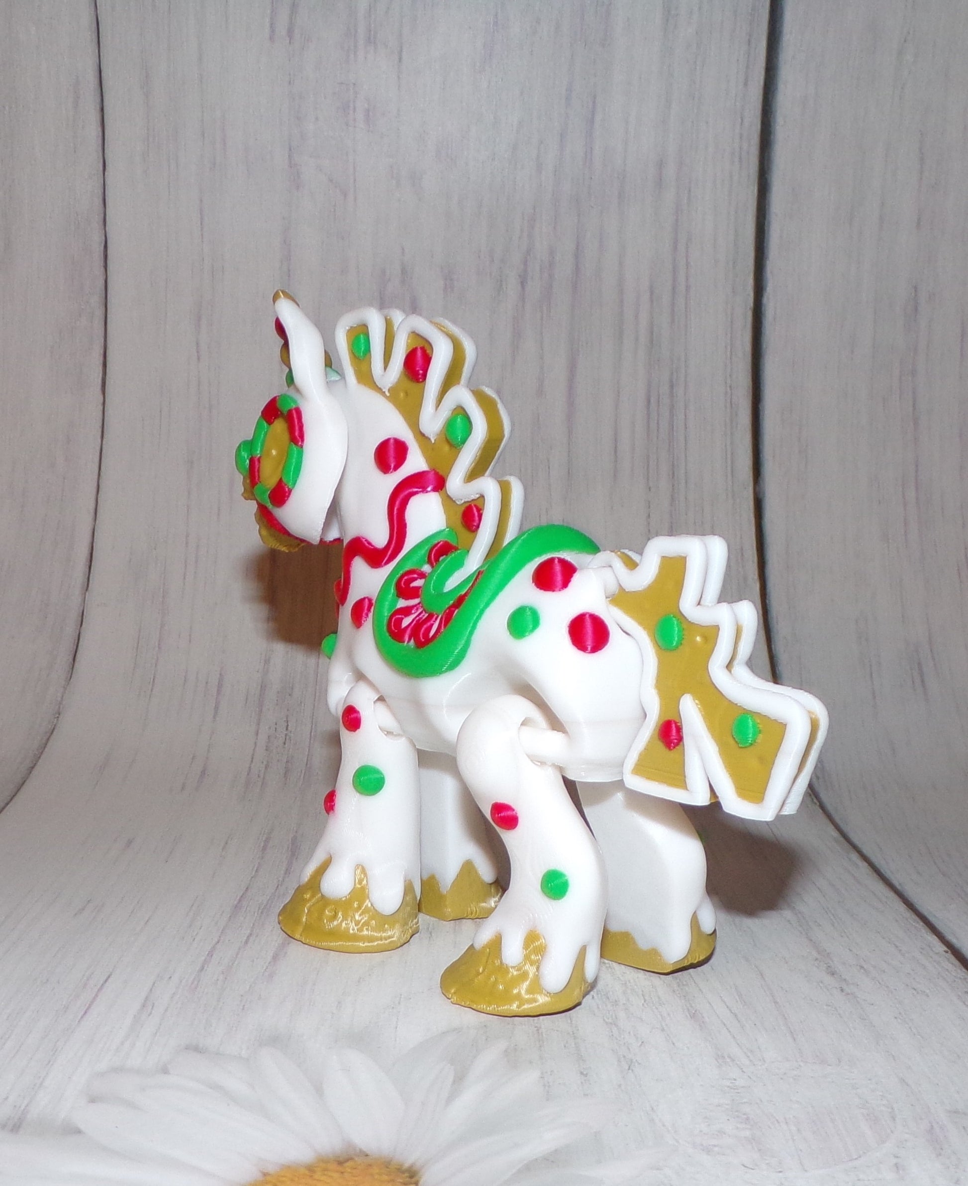 Gingerbread Horse 3d printed Articulated Figurine - Wonderland 3D Printing 