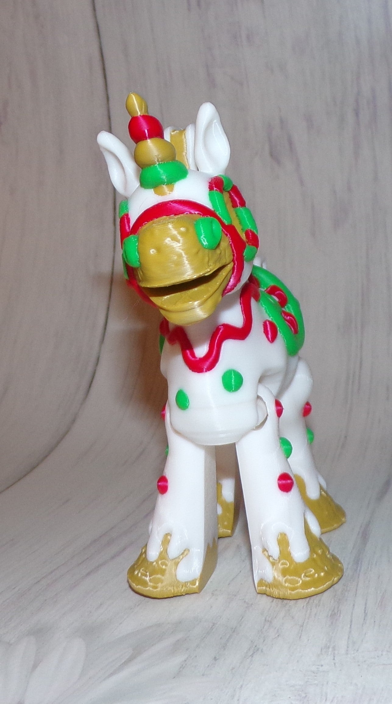 Gingerbread Horse 3d printed Articulated Figurine - Wonderland 3D Printing 