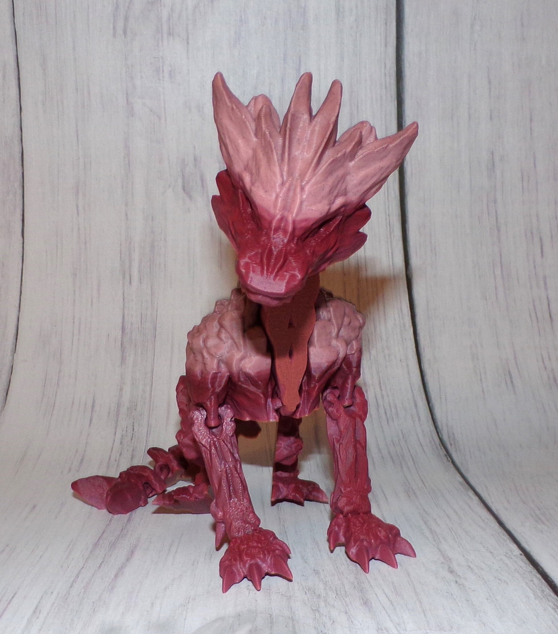 Stone Dragon wingless 3d printed Articulated Figurine - Wonderland 3D Printing 