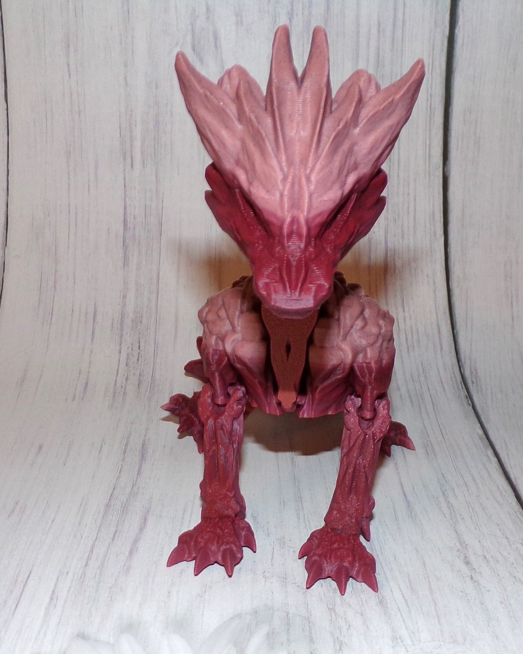 Stone Dragon wingless 3d printed Articulated Figurine - Wonderland 3D Printing 