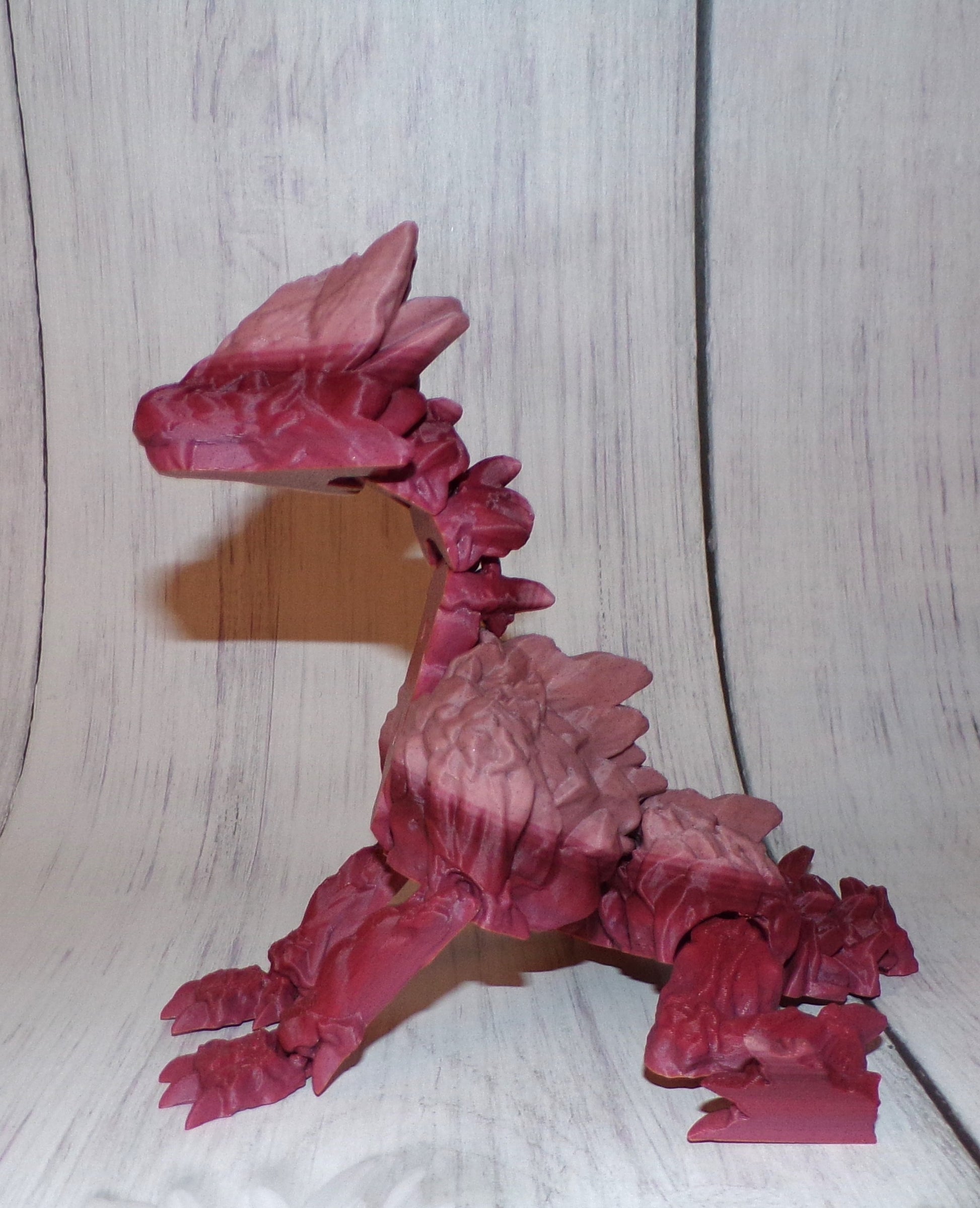 Stone Dragon wingless 3d printed Articulated Figurine - Wonderland 3D Printing 