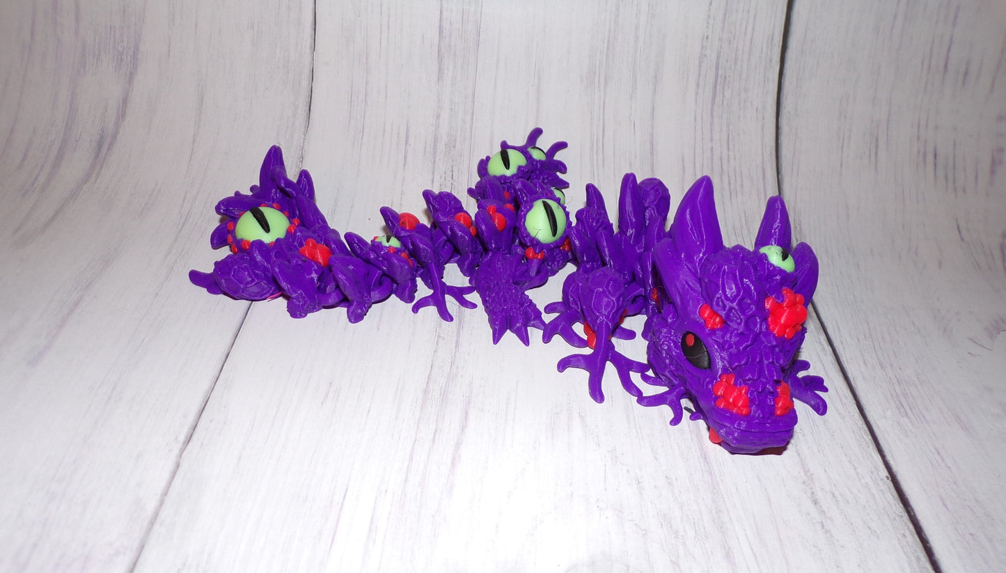 Infested Baby Dragon Winged and Wingless options, 3D Printed Articulated Figurine - Wonderland 3D Printing 