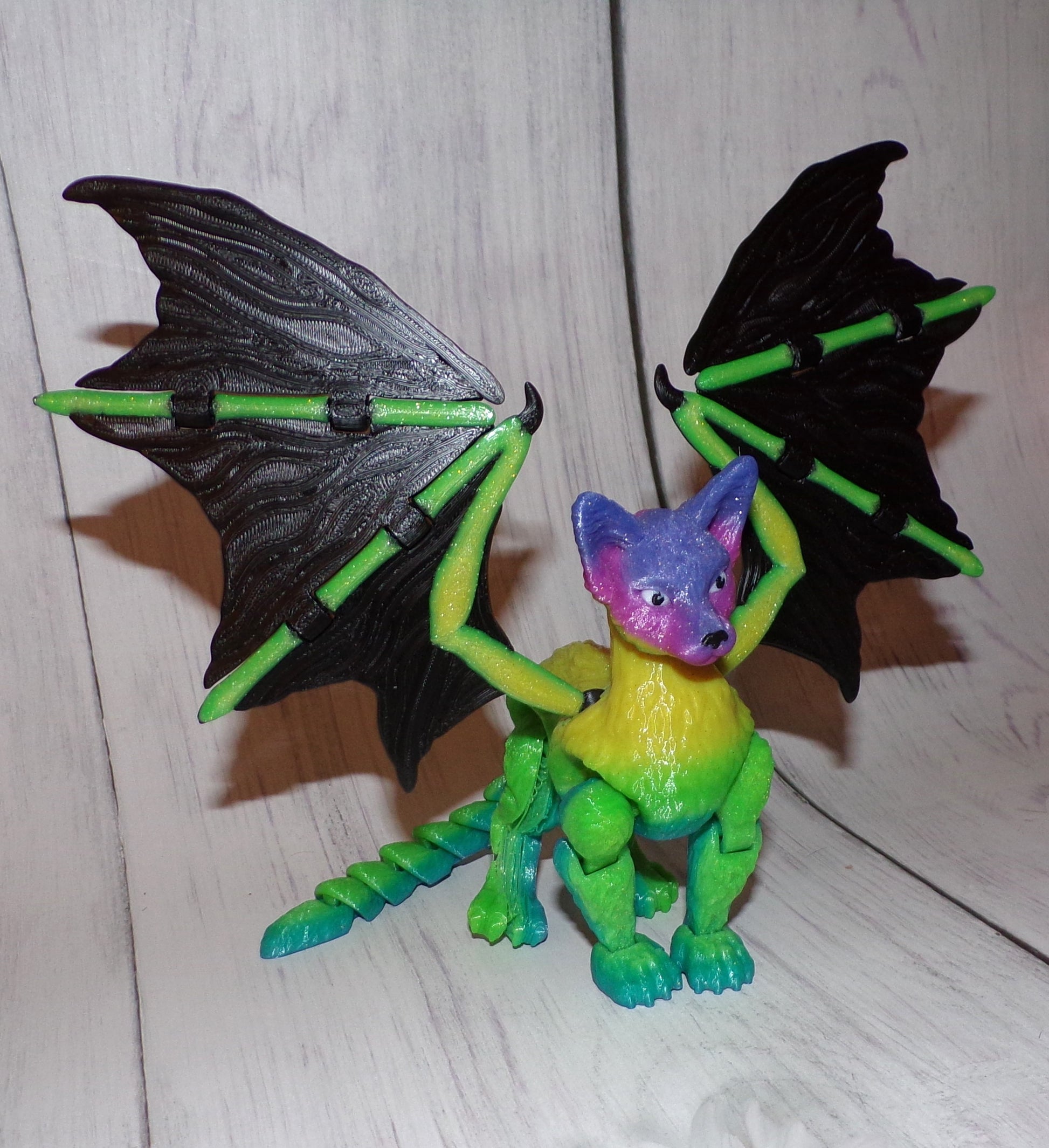 Cat Dragon 3d Printed Articulated Figurine - Wonderland 3D Printing 