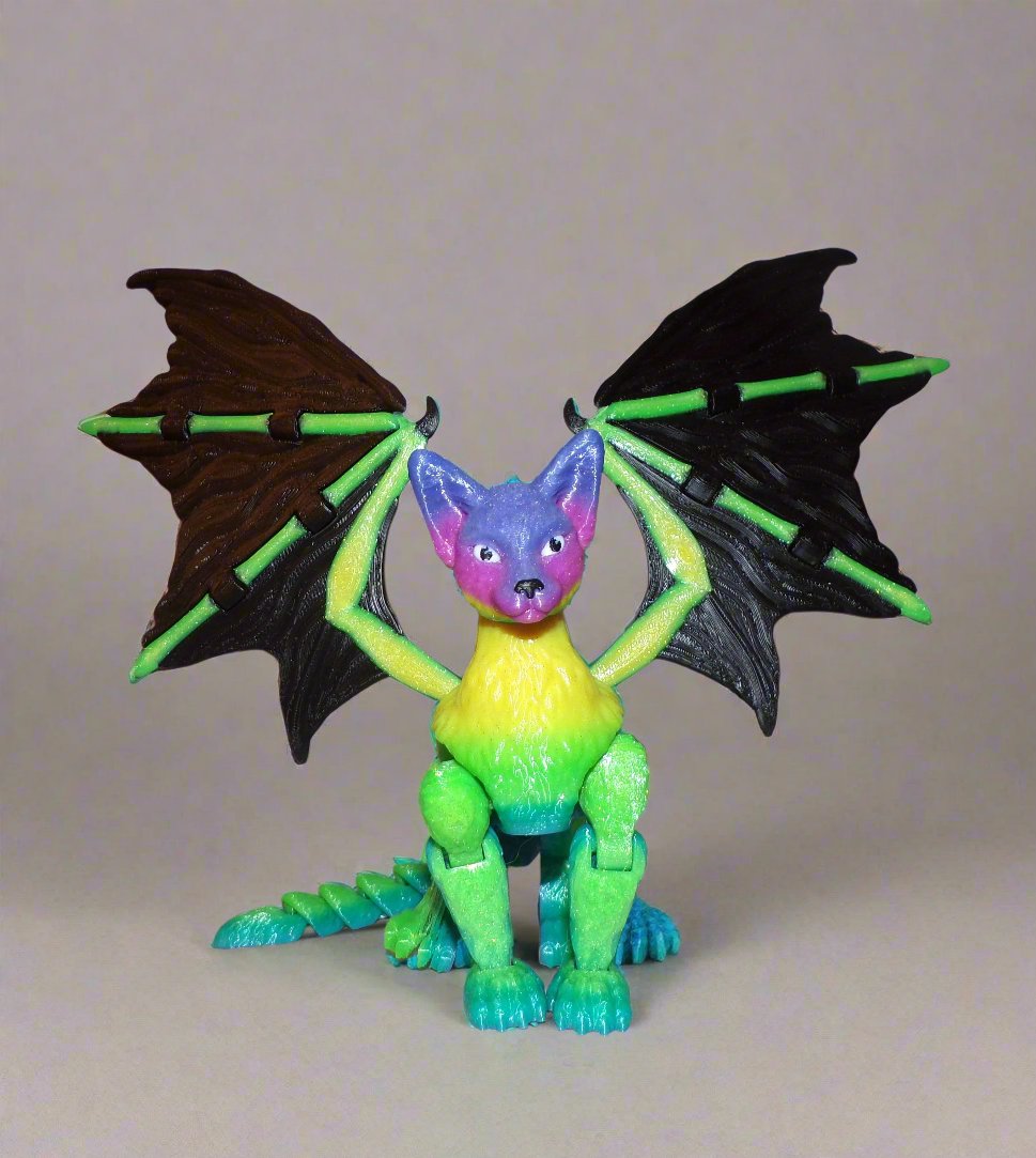 Cat Dragon 3d Printed Articulated Figurine - Wonderland 3D Printing 