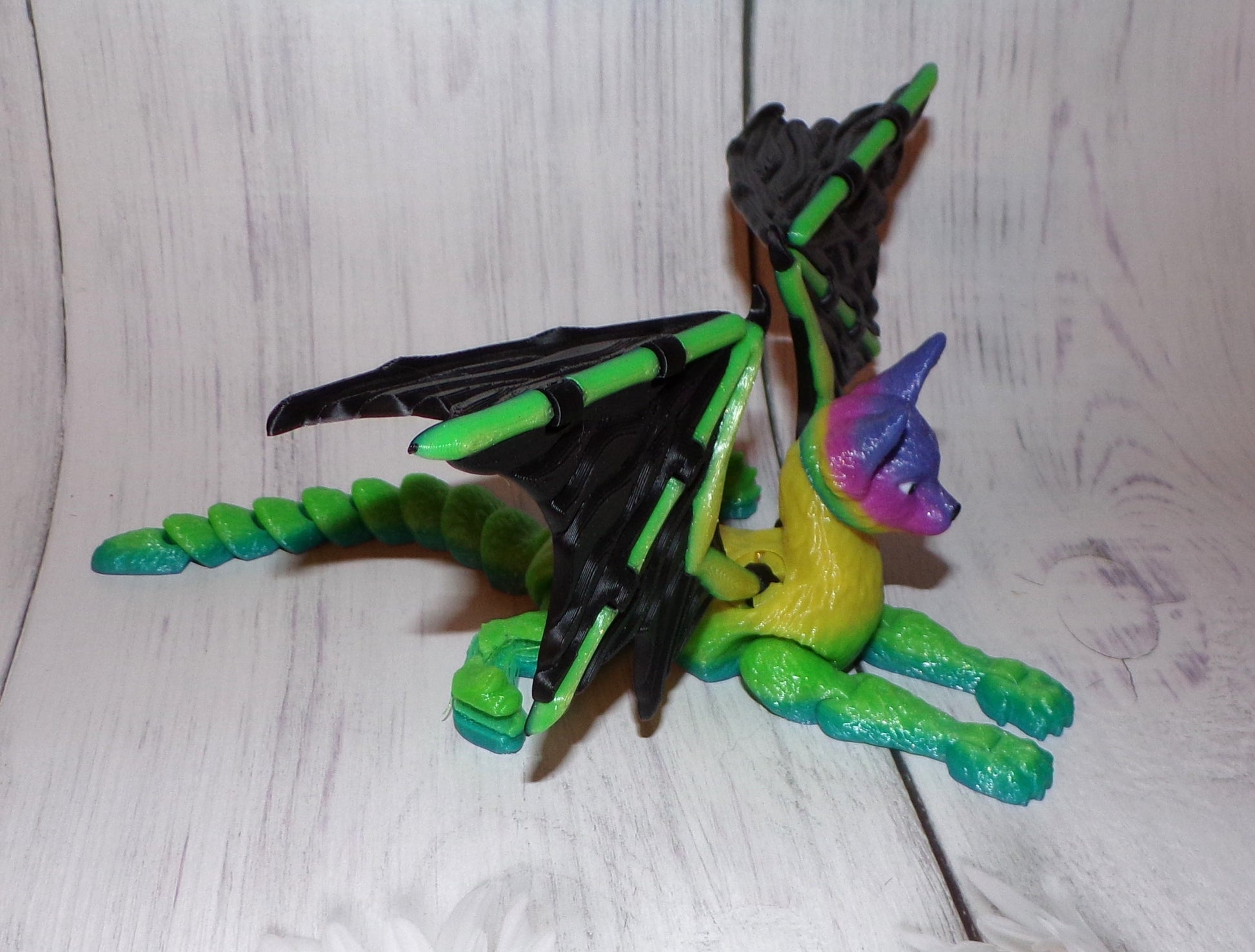 Cat Dragon 3d Printed Articulated Figurine - Wonderland 3D Printing 