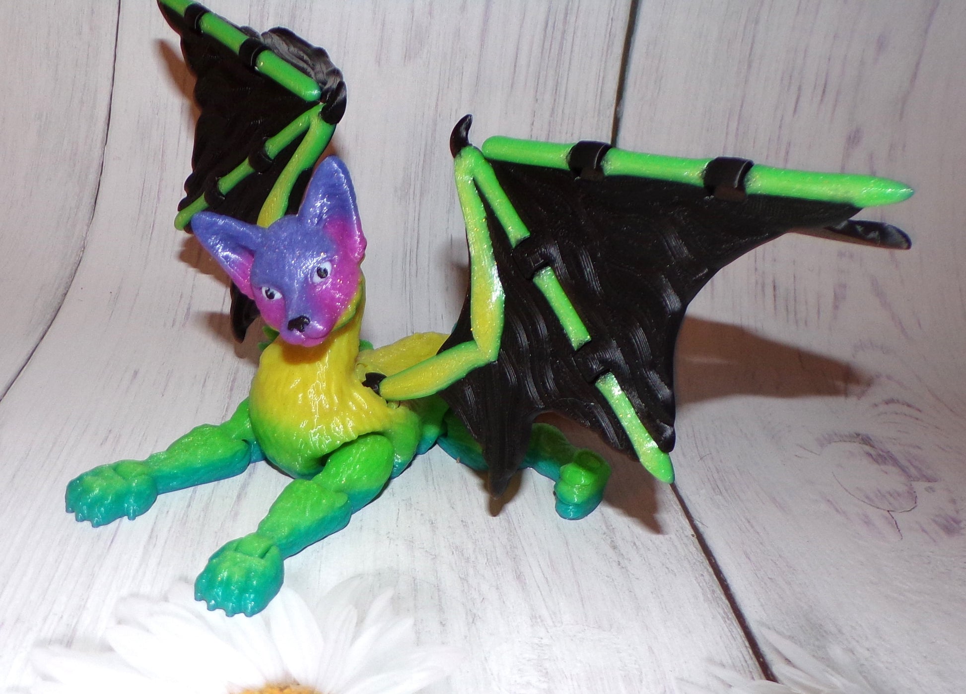 Cat Dragon 3d Printed Articulated Figurine - Wonderland 3D Printing 