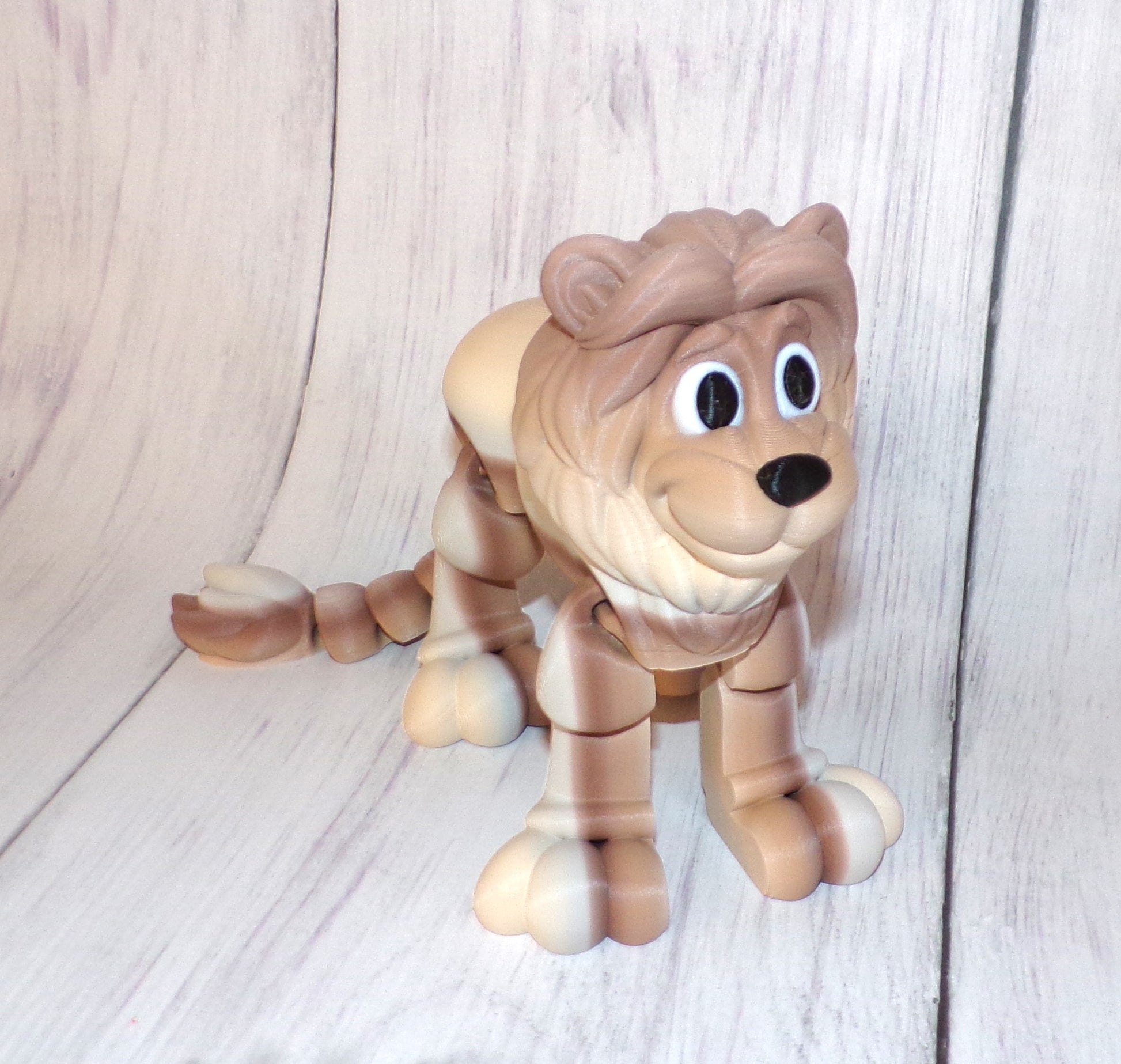 Lion 3D Printed Articulated Figurine - Wonderland 3D Printing 