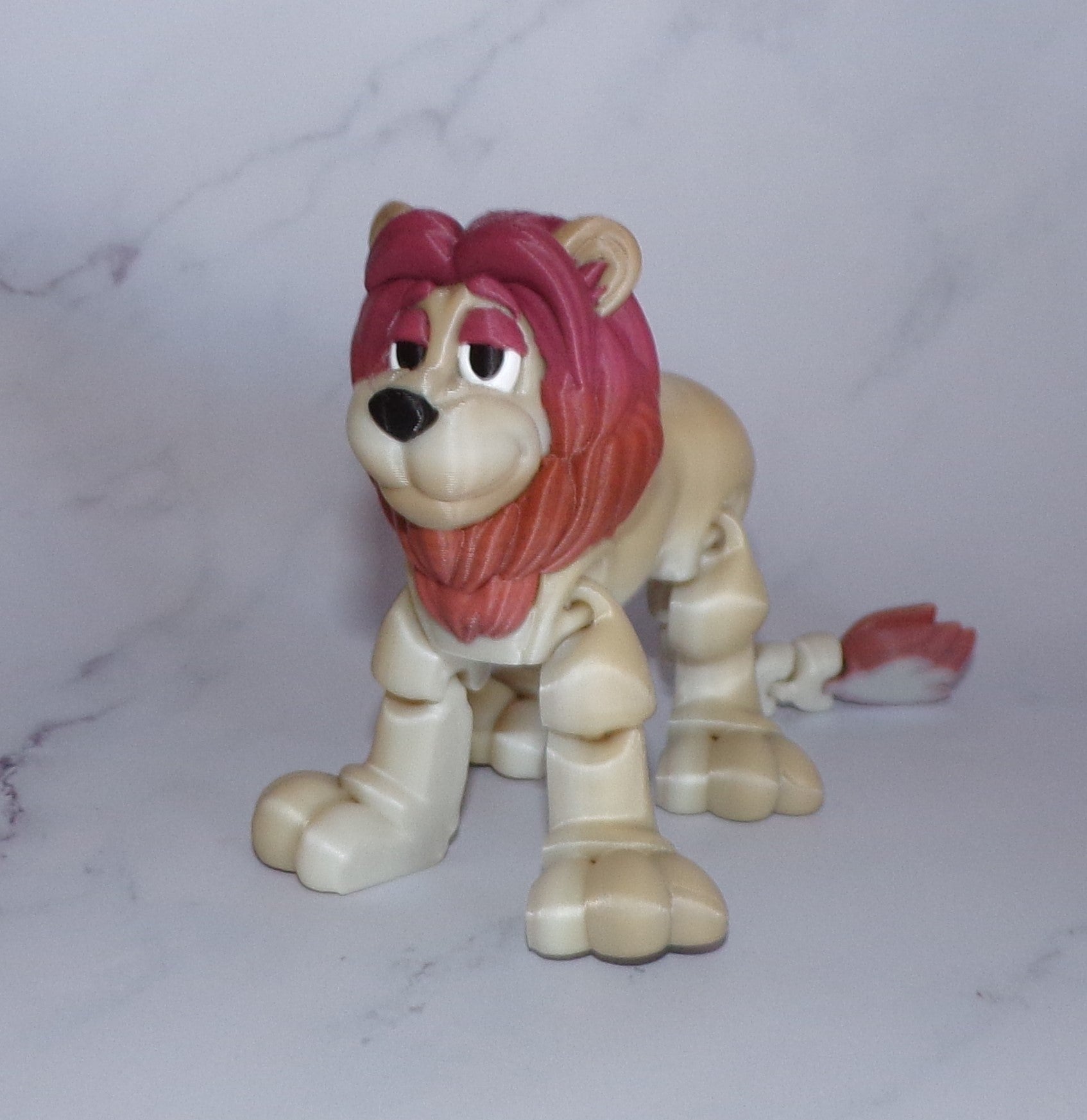 Lion 3D Printed Articulated Figurine - Wonderland 3D Printing 