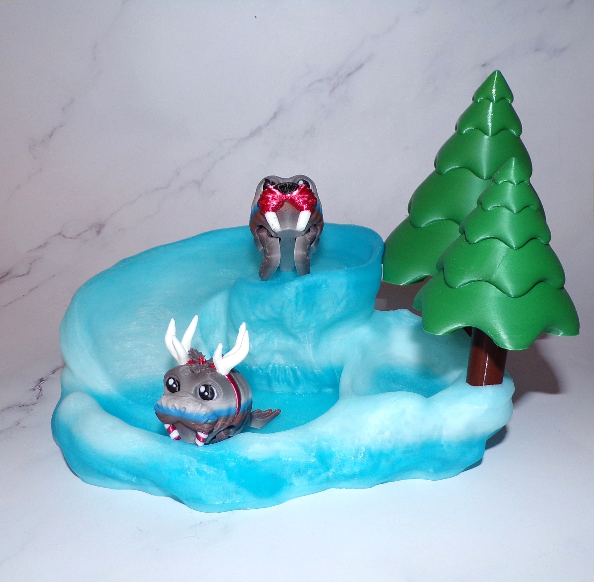 Christmas Pufflings, Articulated 3d Printed Figurines, comes with 2 free random pufflings with any Artic Slide Purchase - Wonderland 3D Printing 