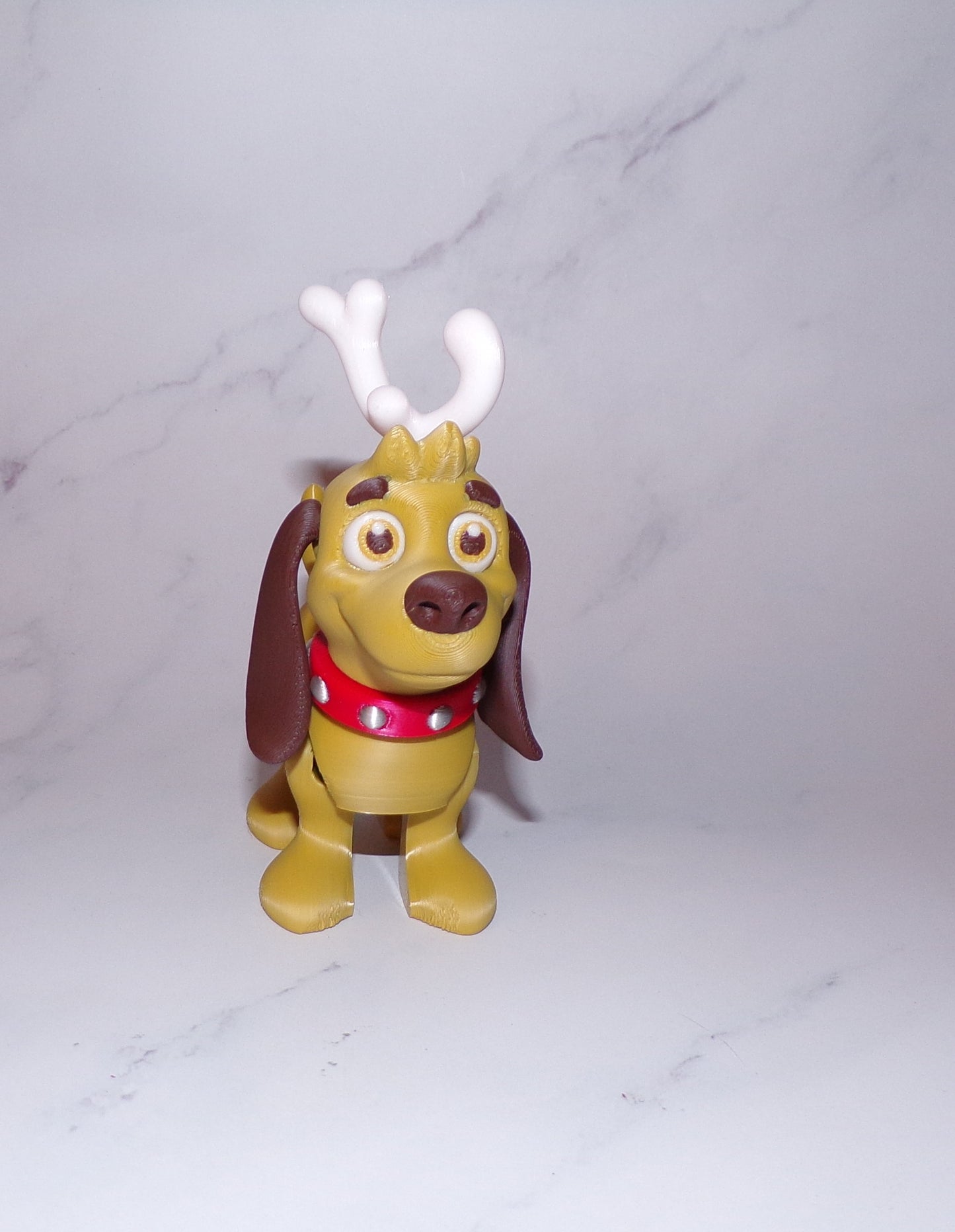 Max the Christmas Dog 3d Printed Articulated Figurine - Wonderland 3D Printing 