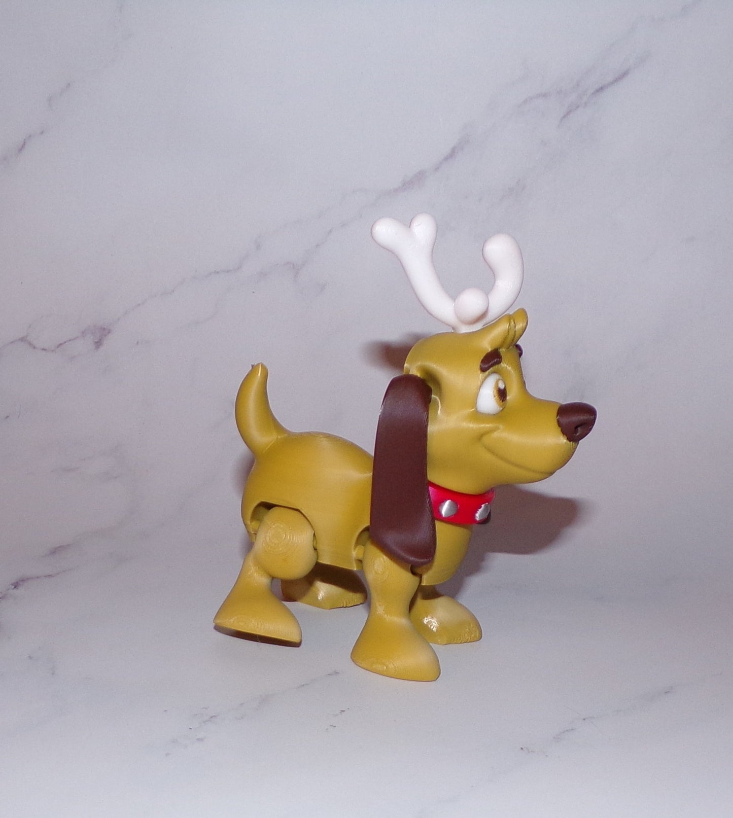 Max the Christmas Dog 3d Printed Articulated Figurine - Wonderland 3D Printing 