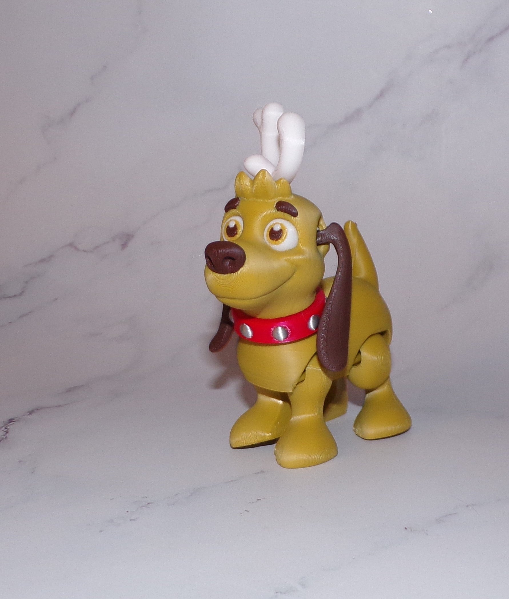 Max the Christmas Dog 3d Printed Articulated Figurine - Wonderland 3D Printing 