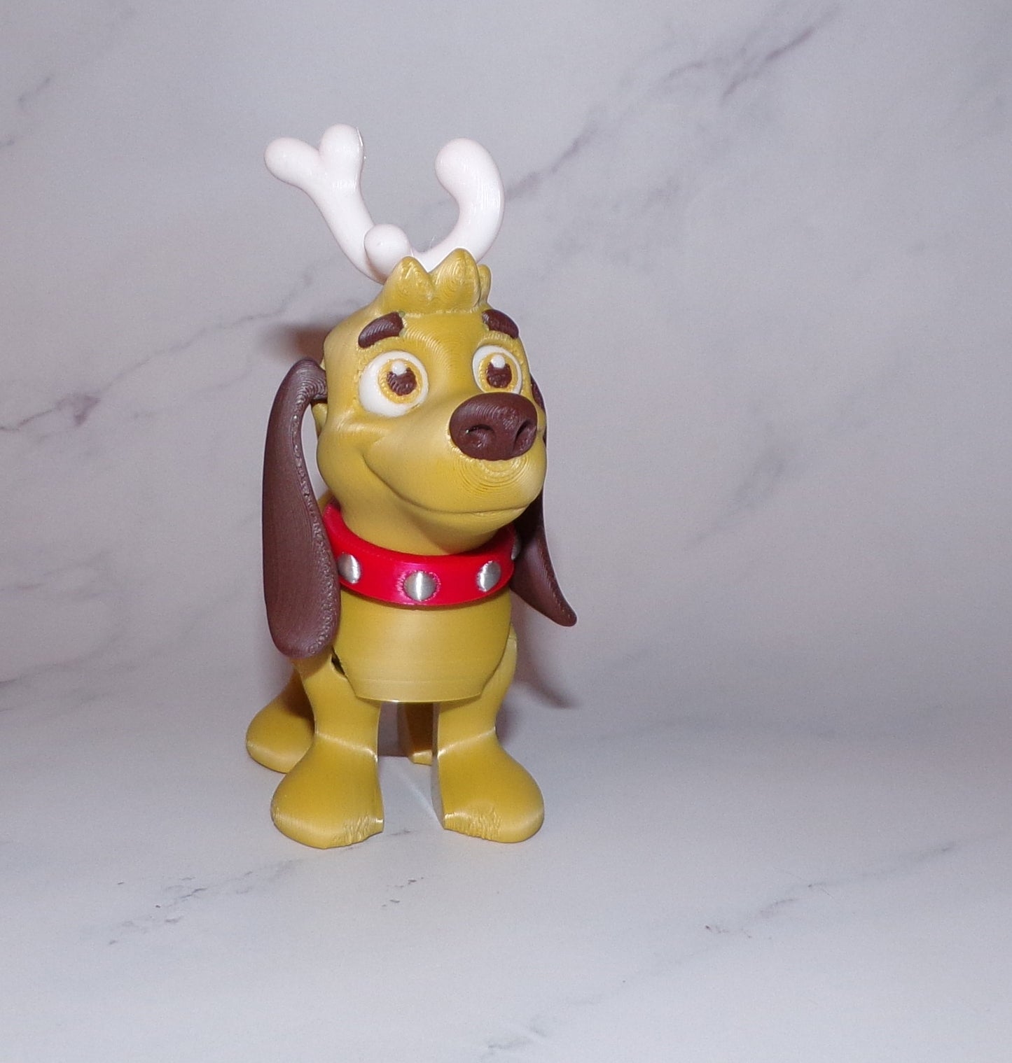 Max the Christmas Dog 3d Printed Articulated Figurine - Wonderland 3D Printing 