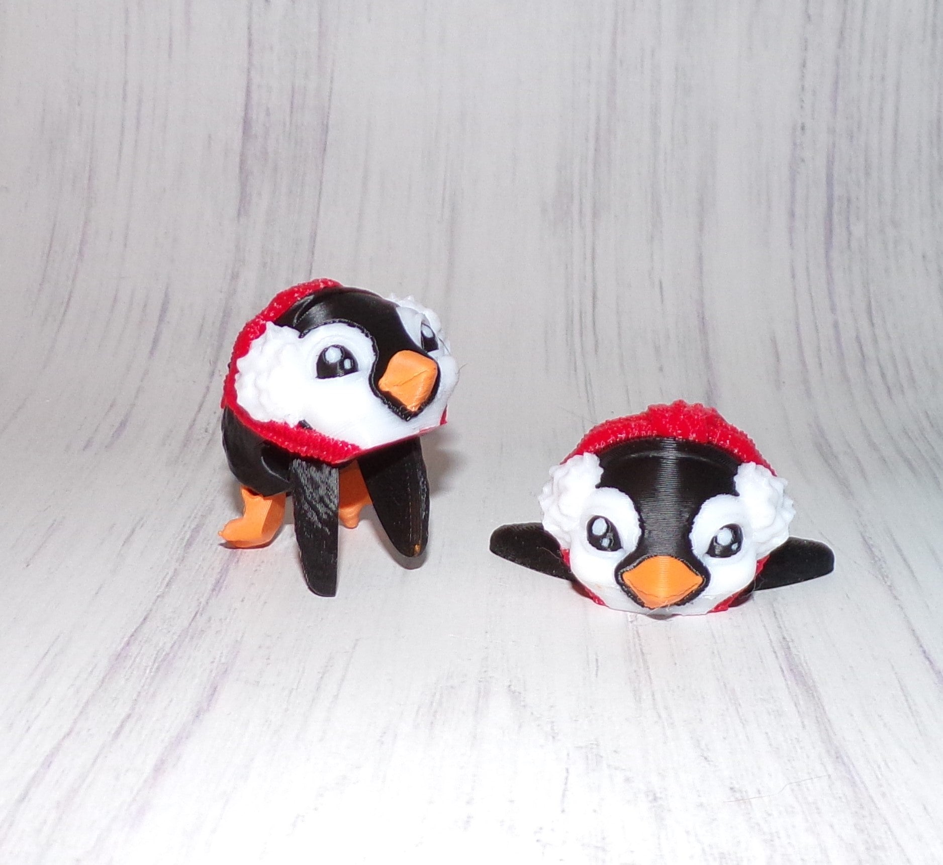 Christmas Pufflings, Articulated 3d Printed Figurines, comes with 2 free random pufflings with any Artic Slide Purchase - Wonderland 3D Printing 