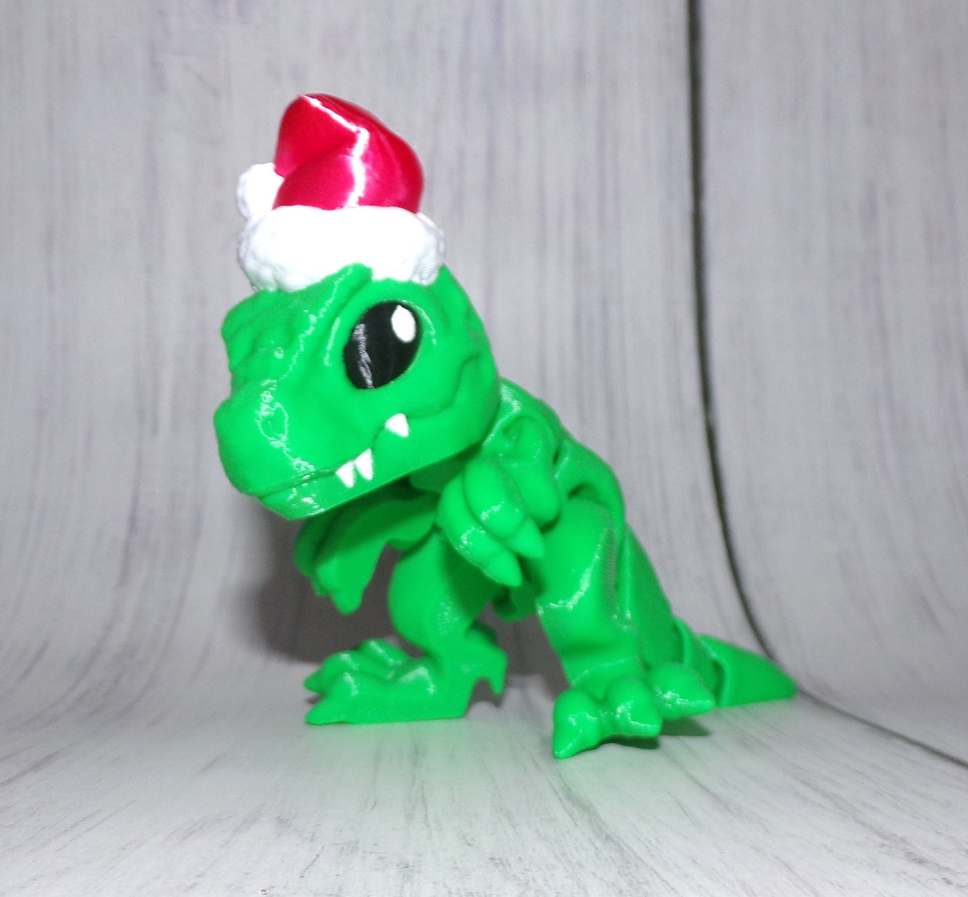 Santa or Rudolph Trex 3D Printed Articulated Figurine - Wonderland 3D Printing 