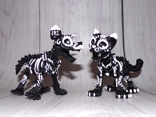 Skeleton Dog or Cat Articulated 3d Printed Figurine - Wonderland 3D Printing 