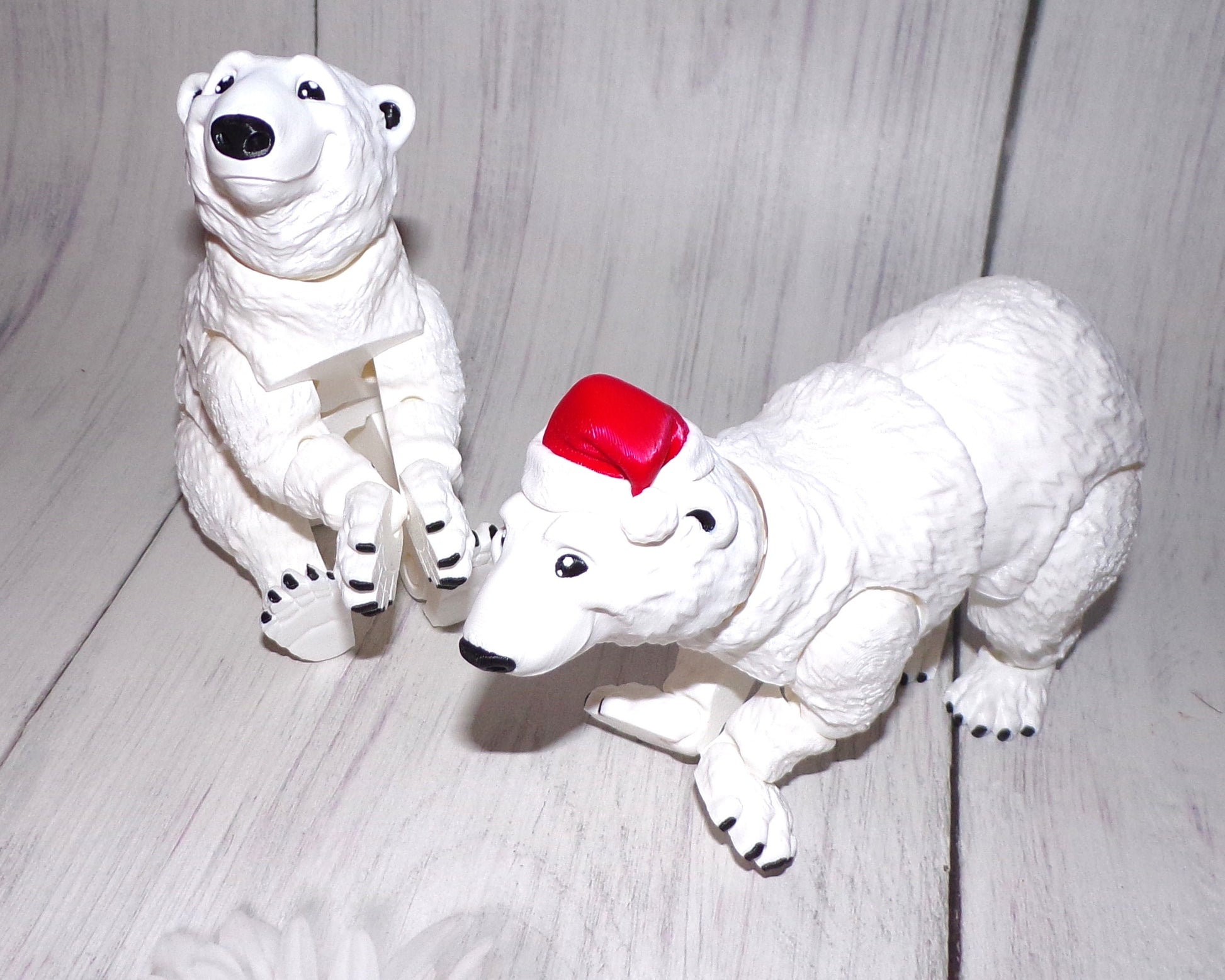 Polar Bear 3D Printed Articulated Figurine - Wonderland 3D Printing 