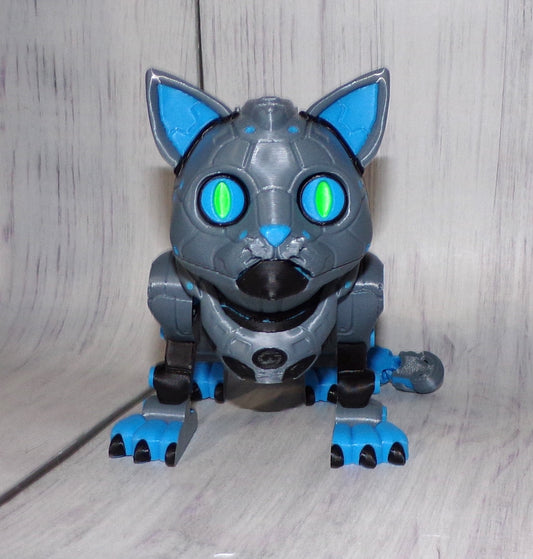 Catbot with hamster Articulated 3d Printed Figurine - Wonderland 3D Printing 