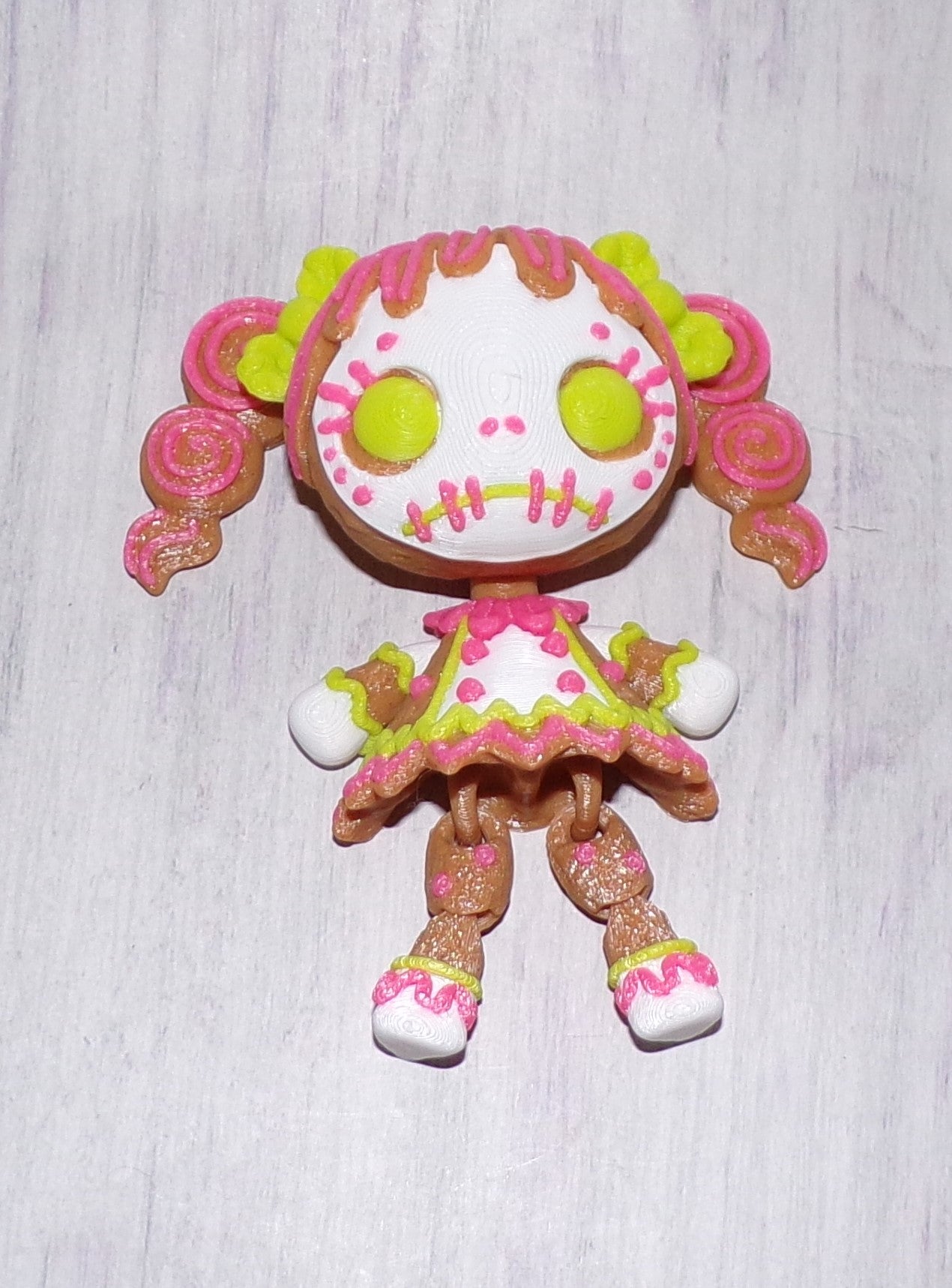 Gingerbread Girl 3d Printed Articulated Figurine - Wonderland 3D Printing 