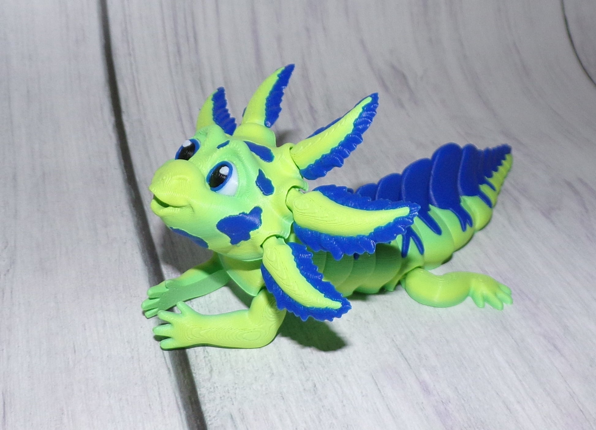 Sweet and Sour Axolotl Articulated 3d Printed Figurine - Wonderland 3D Printing 