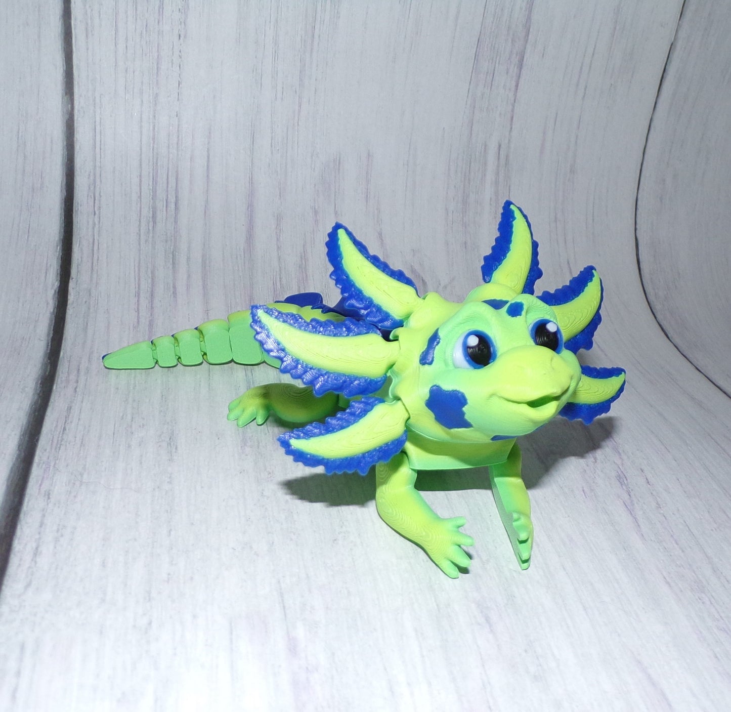 Sweet and Sour Axolotl Articulated 3d Printed Figurine - Wonderland 3D Printing 