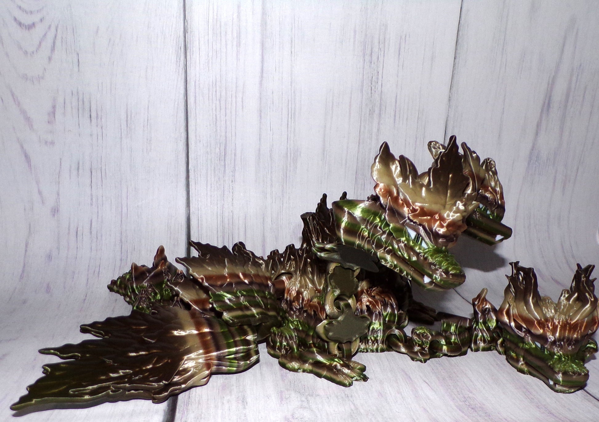 3 headed Forest Dragon 3d Printed Articulated Figurine - Wonderland 3D Printing 