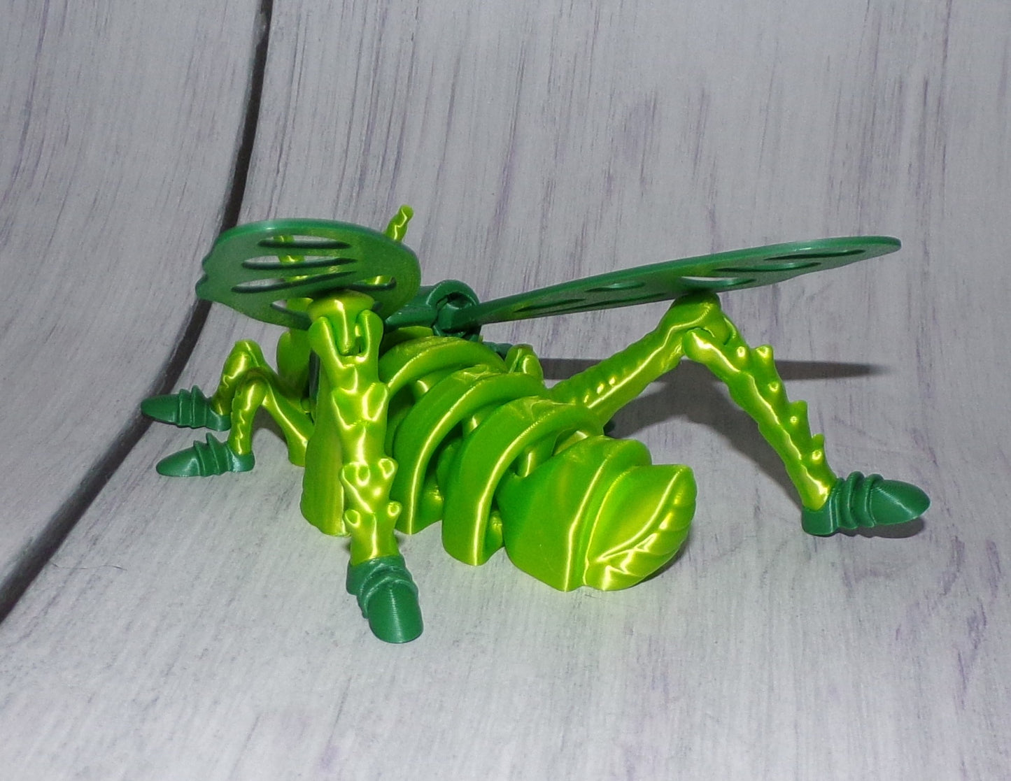 Jimmy the Grasshopper Articulated 3d Printed Figurine - Wonderland 3D Printing 