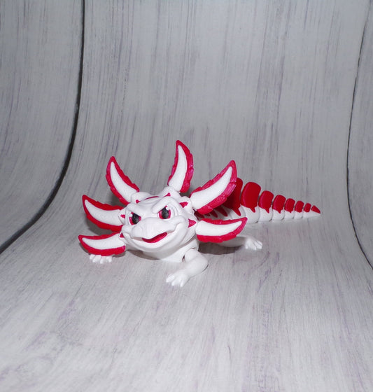 Velvet Cake Axolotl Articulated 3d Printed Figurine - Wonderland 3D Printing 