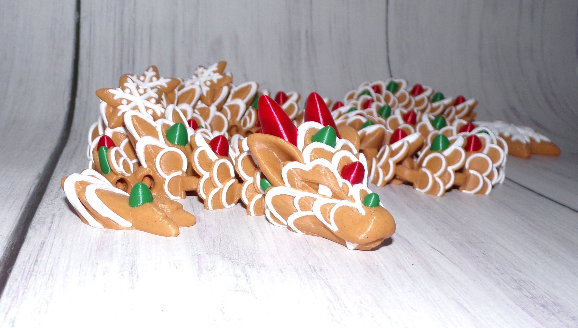 Gingerbread Dragon: 3D Printed Articulated - Wonderland 3D Printing 