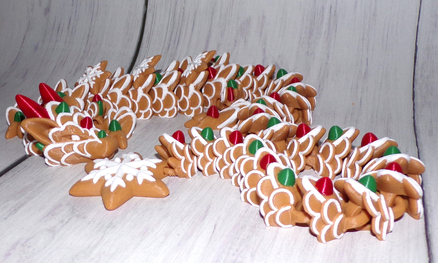 Gingerbread Dragon: 3D Printed Articulated - Wonderland 3D Printing 