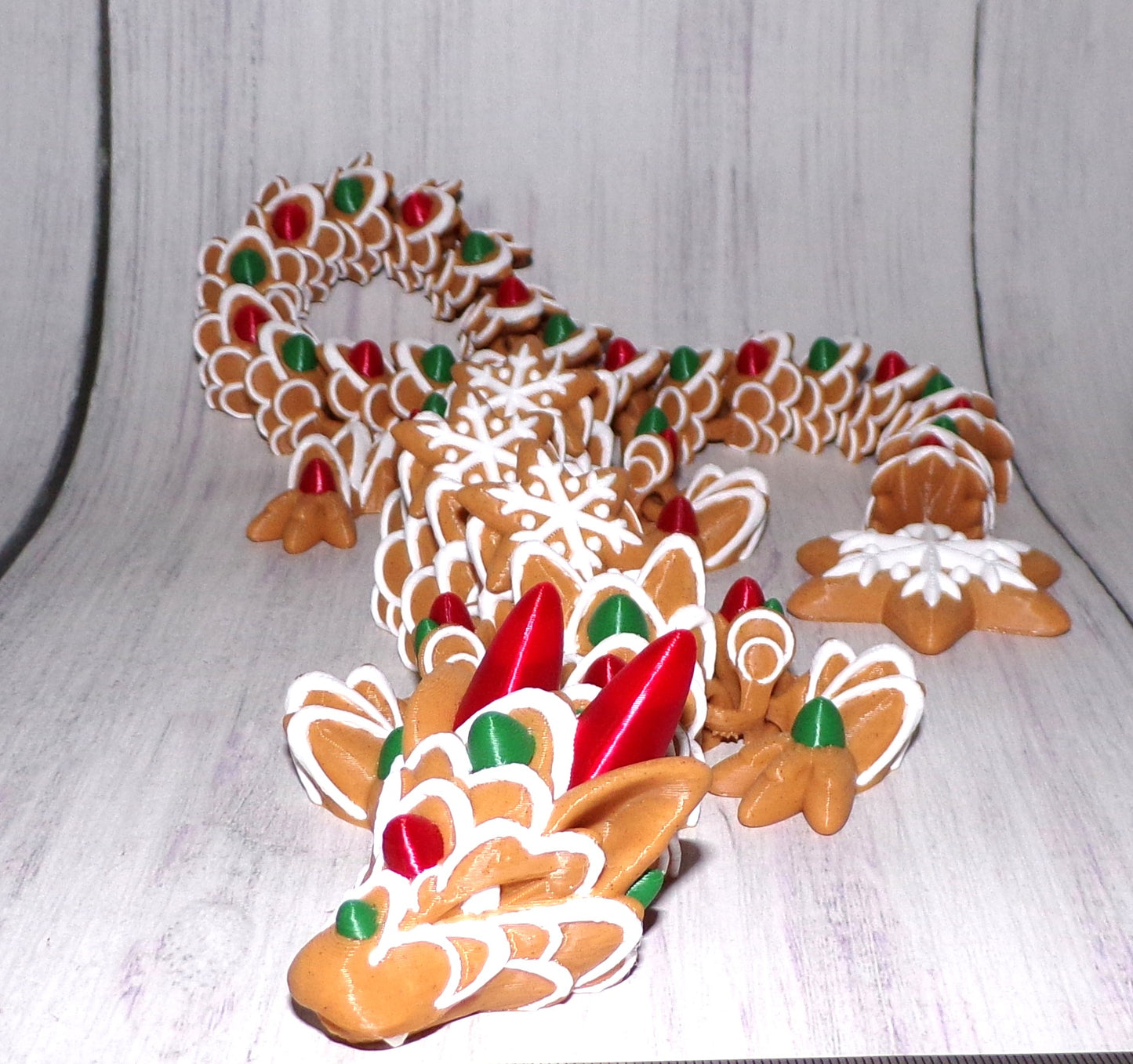 Gingerbread Dragon: 3D Printed Articulated - Wonderland 3D Printing 