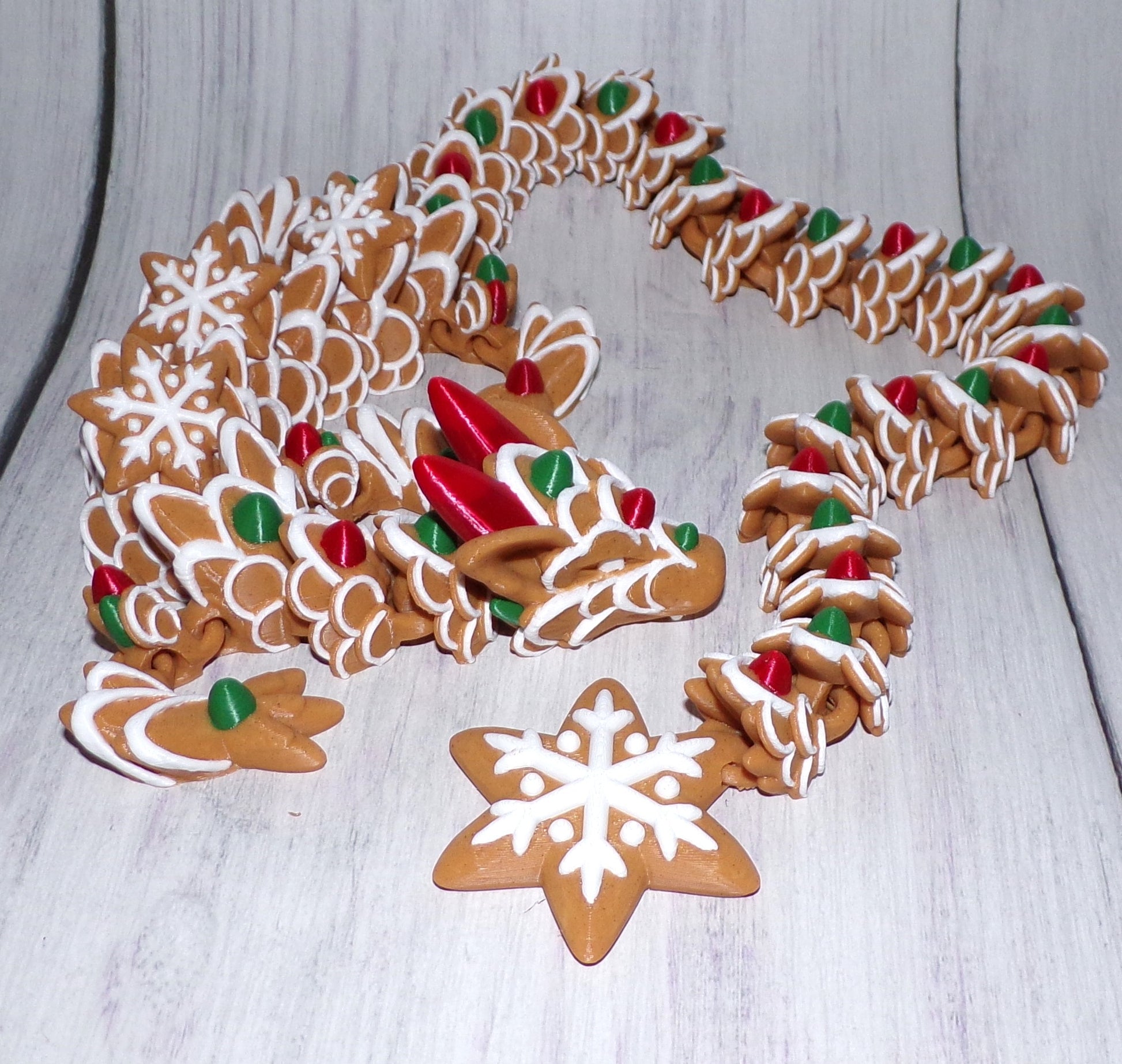 Gingerbread Dragon: 3D Printed Articulated - Wonderland 3D Printing 