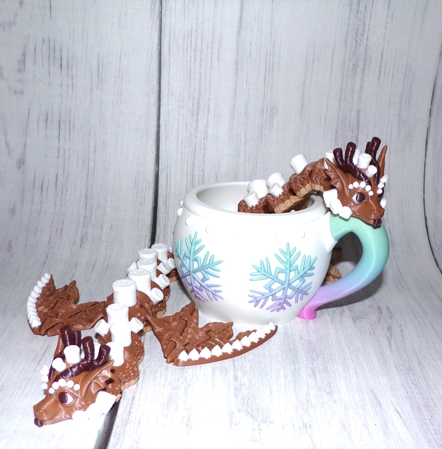 Hot Coco Dragon Articulated 3d Printed cup options available - Wonderland 3D Printing 