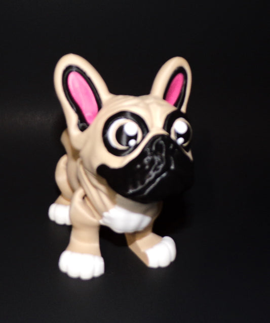 French Bulldog 3D Printed Articulated Figurine - Wonderland 3D Printing 
