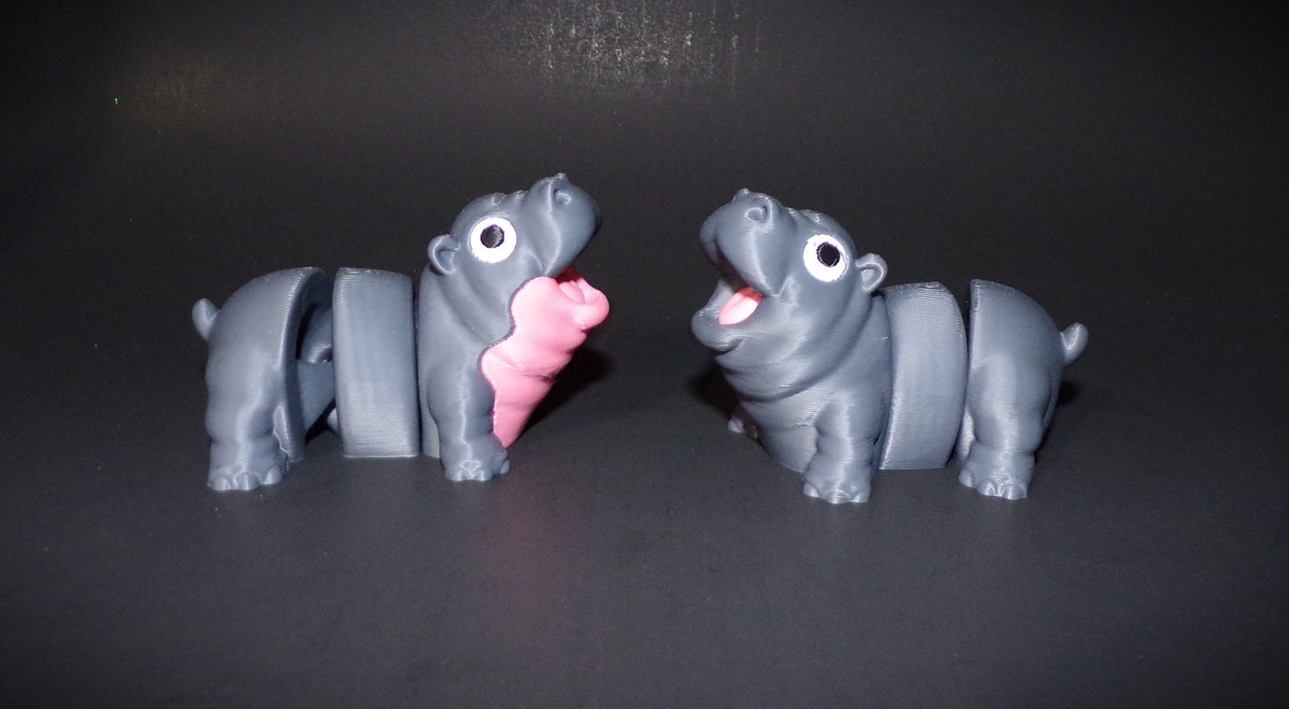 Hippo 3D Printed Articulated Figurine