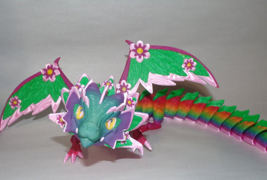 Floral Empress Dragon Articulated 3d Printed Figurine