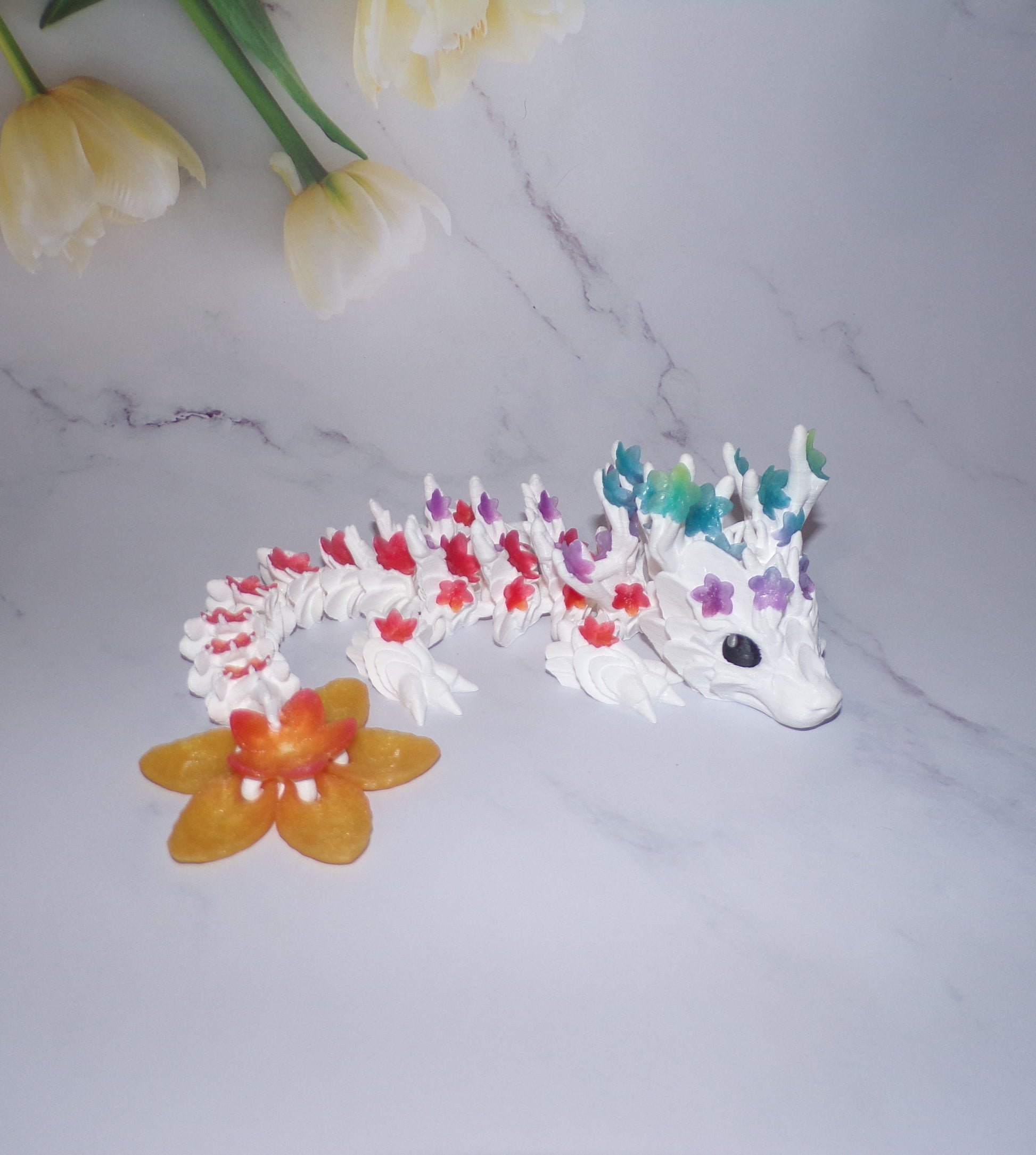 Cherry Blossom Dragon or Baby 3D Printed Articulated Figurine - Wonderland 3D Printing 