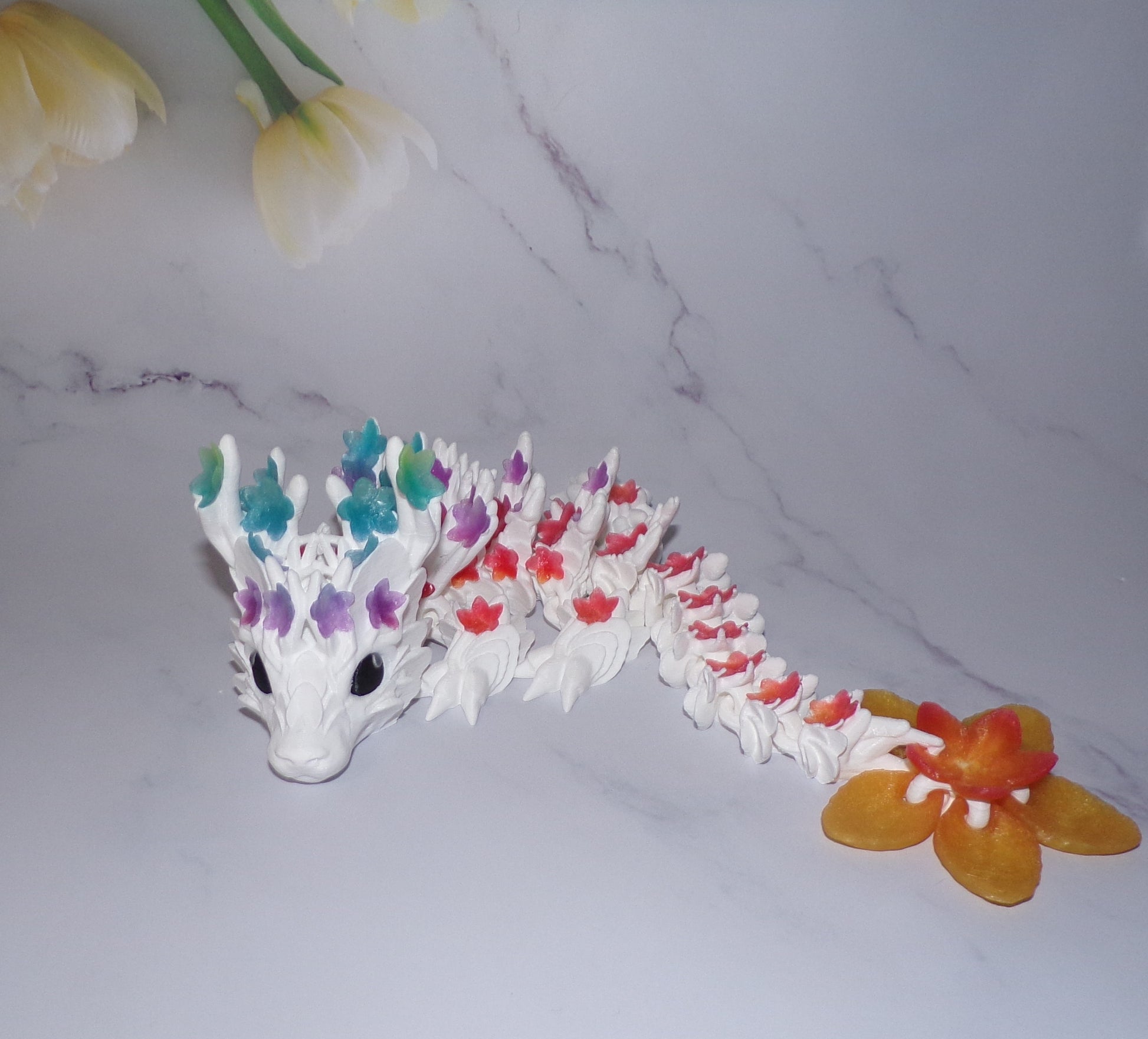 Cherry Blossom Dragon or Baby 3D Printed Articulated Figurine - Wonderland 3D Printing 