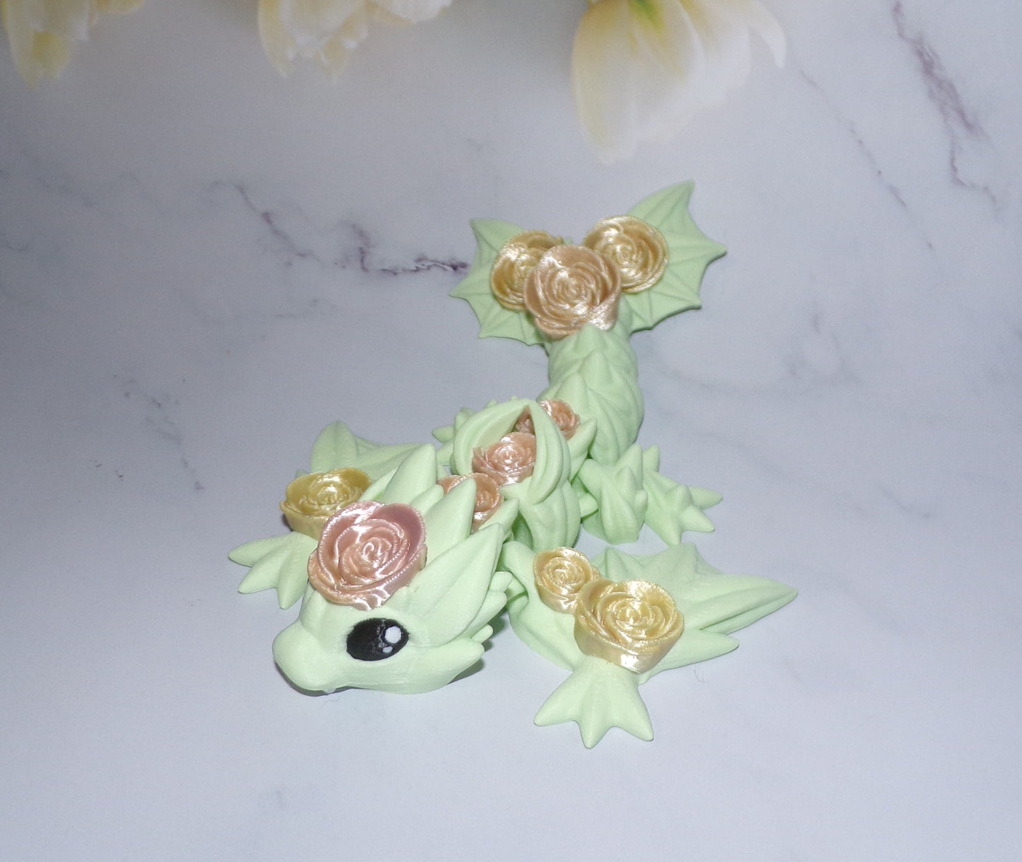 Tiny Rose Dragon or Rose Wyvern 3D Printed Articulated Figurine