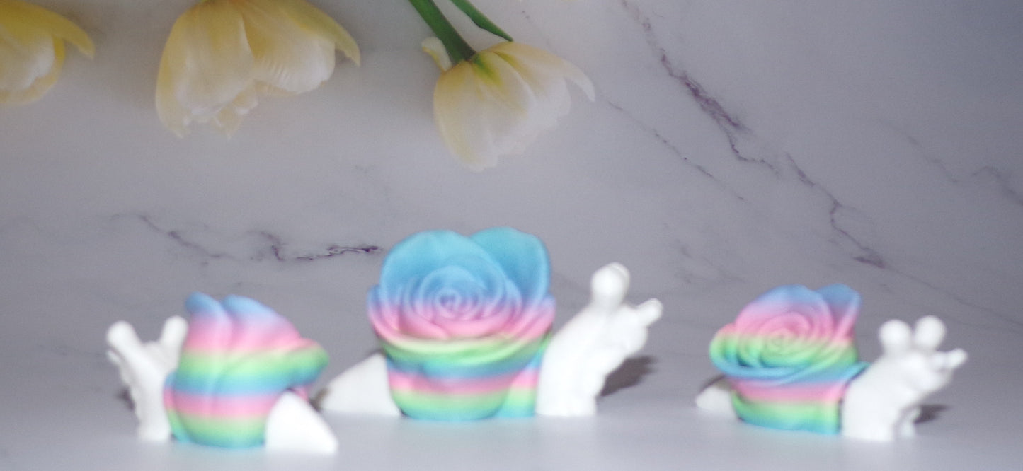 Snails-Rose, Strawberry or Chocolate Covered Strawberry 3D Printed Articulated Figurine