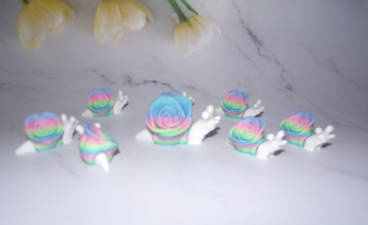 Snails-Rose, Strawberry or Chocolate Covered Strawberry 3D Printed Articulated Figurine