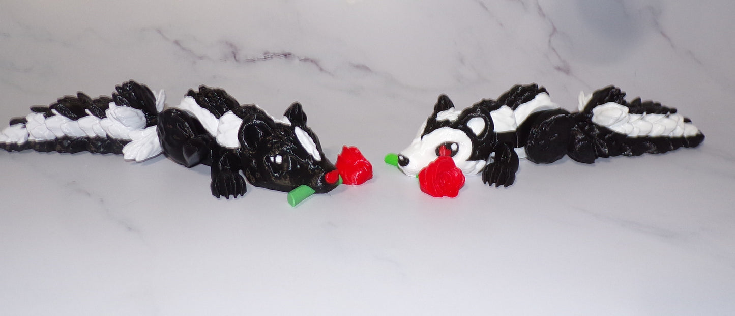 Romantic Skunk 3D Printed Flexi Fidget Articulated Figurine