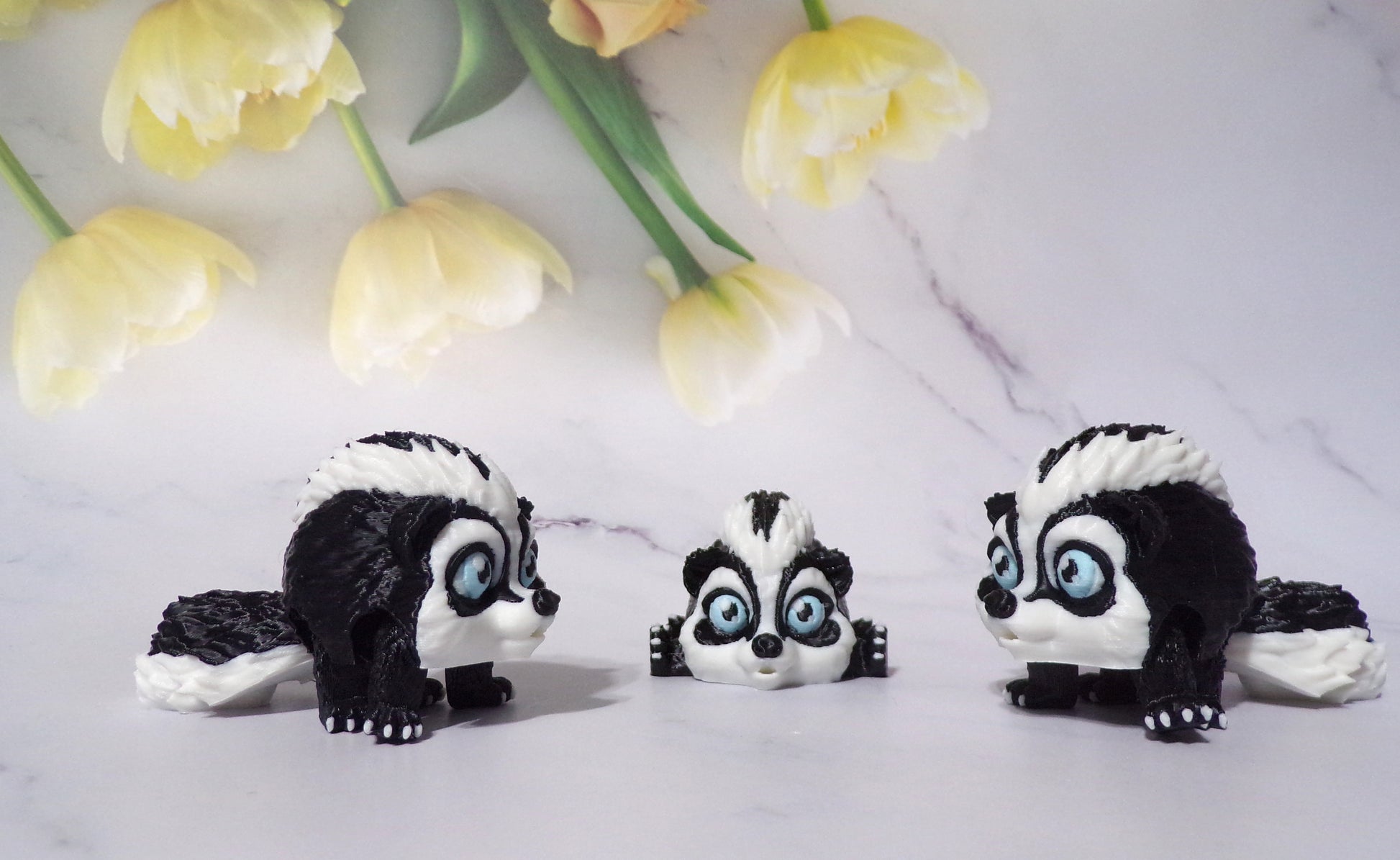 Raccoon, Chinchilla, Hedgehog, Squirrel, Fox, Skunk or Skunkerbell Puff Articulated 3d Printed Figurine - Wonderland 3D Printing 