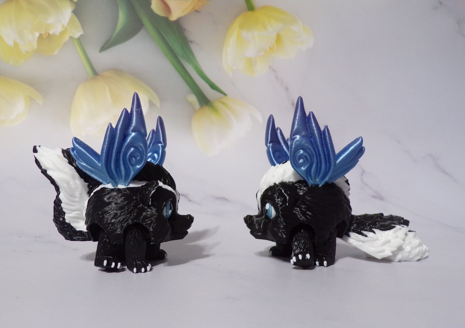 Raccoon, Chinchilla, Hedgehog, Squirrel, Fox, Skunk or Skunkerbell Puff Articulated 3d Printed Figurine - Wonderland 3D Printing 