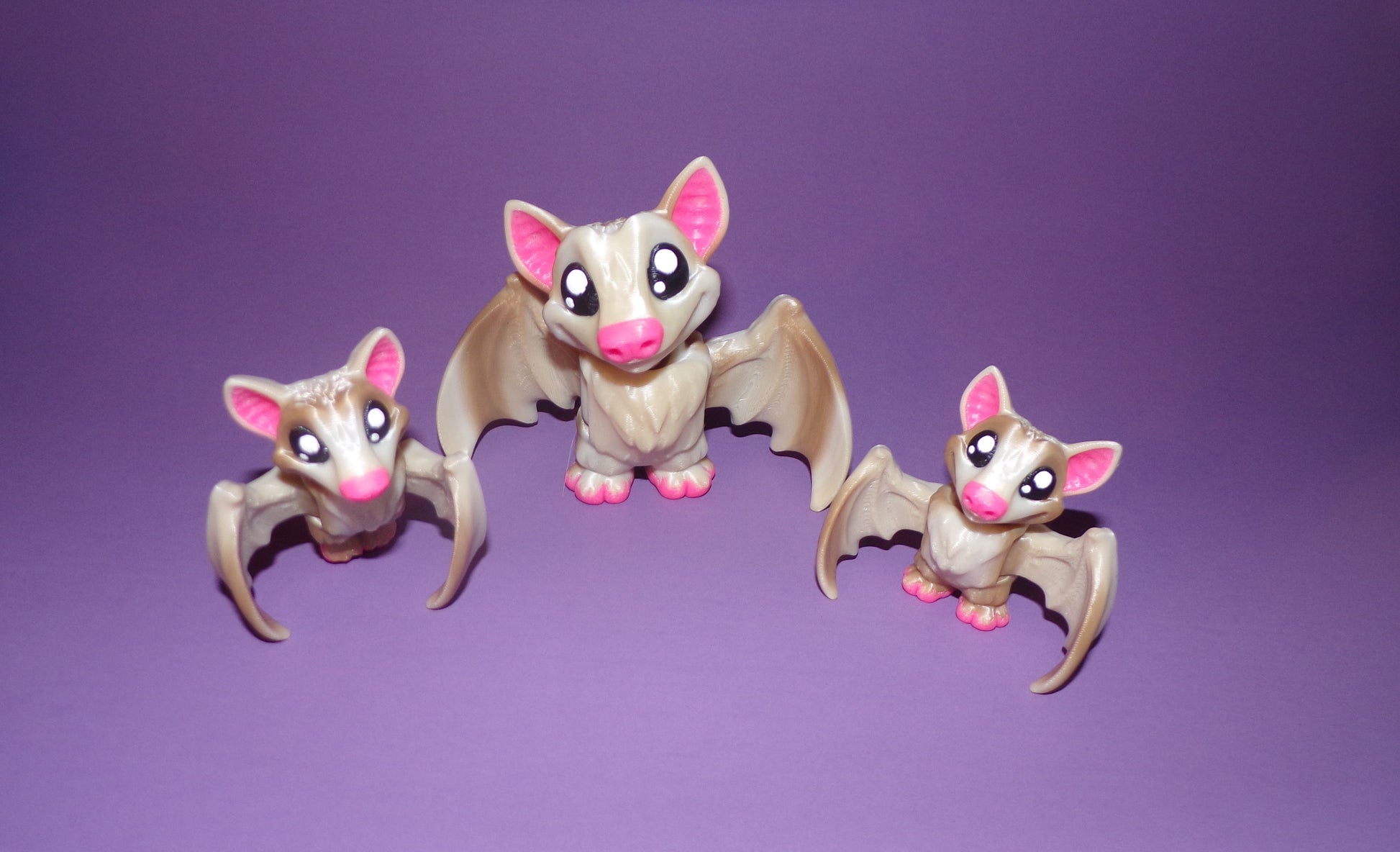 Miniature 3D Printed Fruit Bat, Earrings, and Keychains - Wonderland 3D Printing 