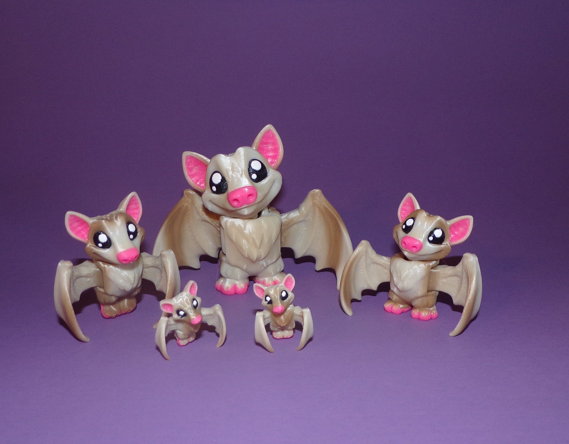 Miniature 3D Printed Fruit Bat, Earrings, and Keychains - Wonderland 3D Printing 