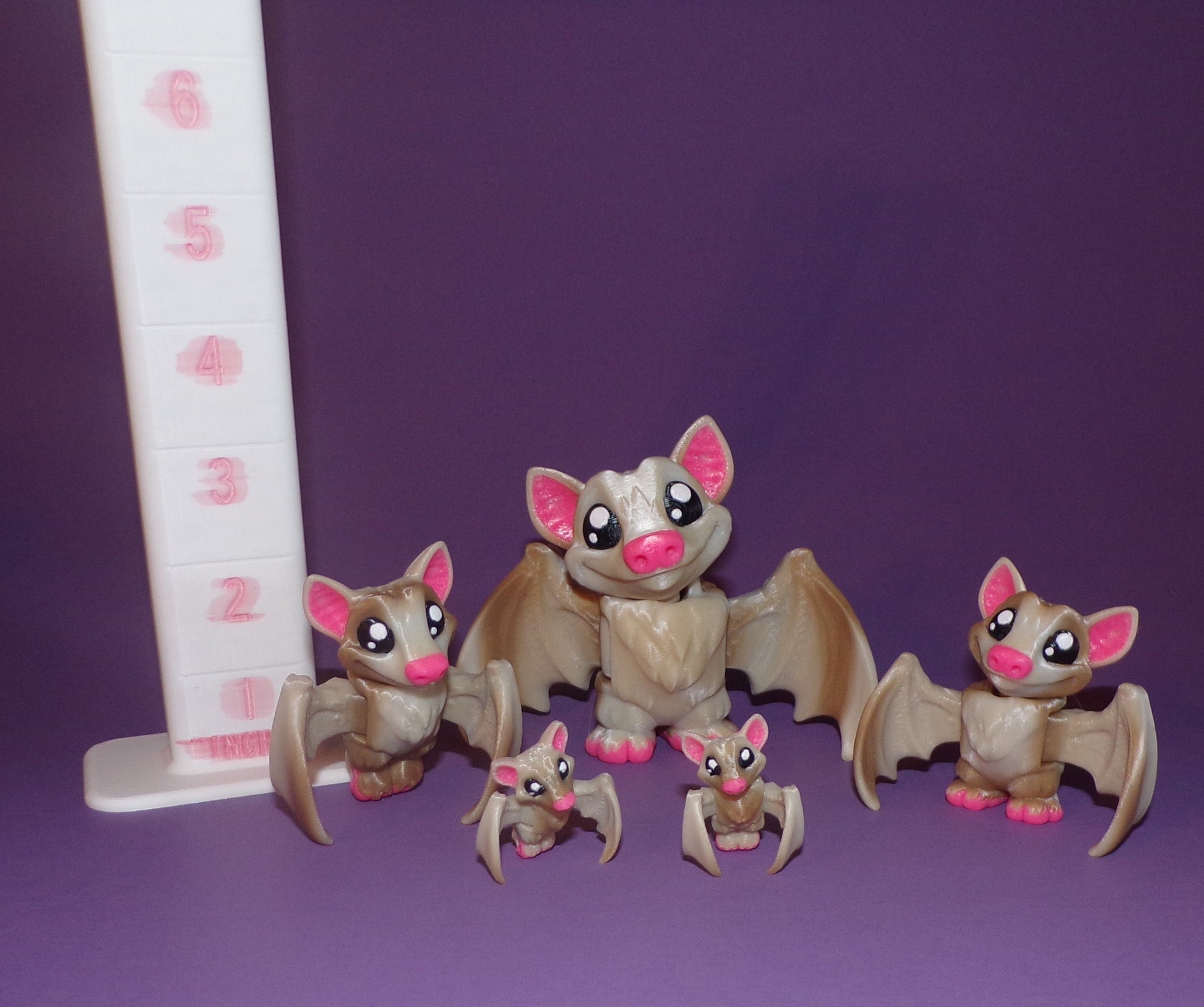 Miniature 3D Printed Fruit Bat, Earrings, and Keychains - Wonderland 3D Printing 