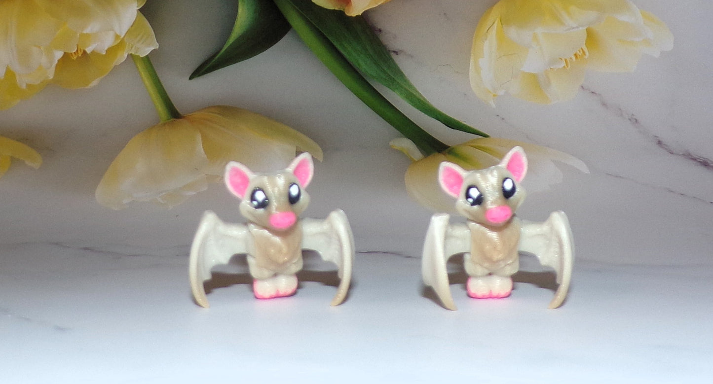 Miniature 3D Printed Fruit Bat, Earrings, and Keychains - Wonderland 3D Printing 